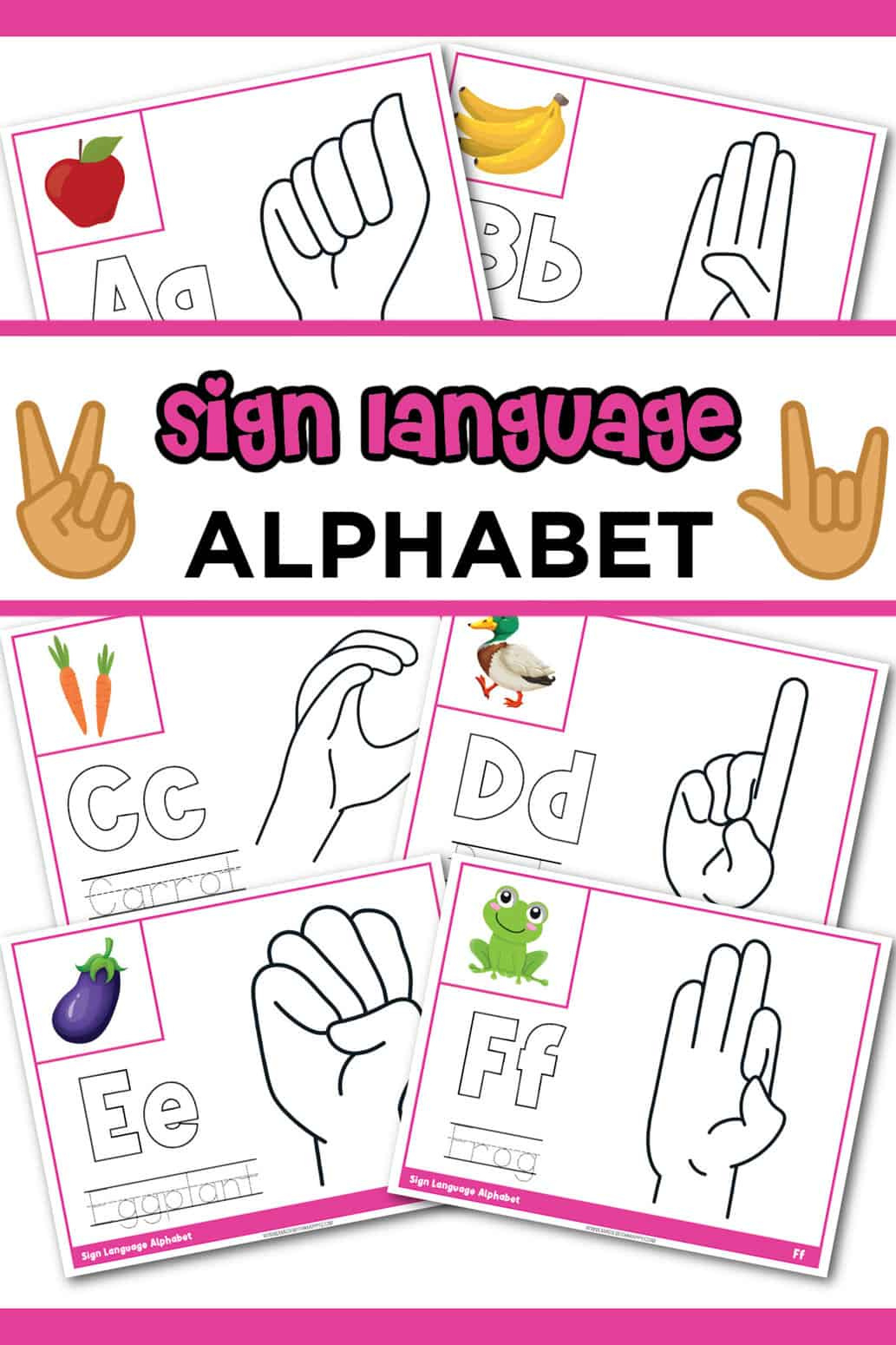 Free Sign Language Alphabet Printable - Made With Happy pertaining to Free Sign Language Printables