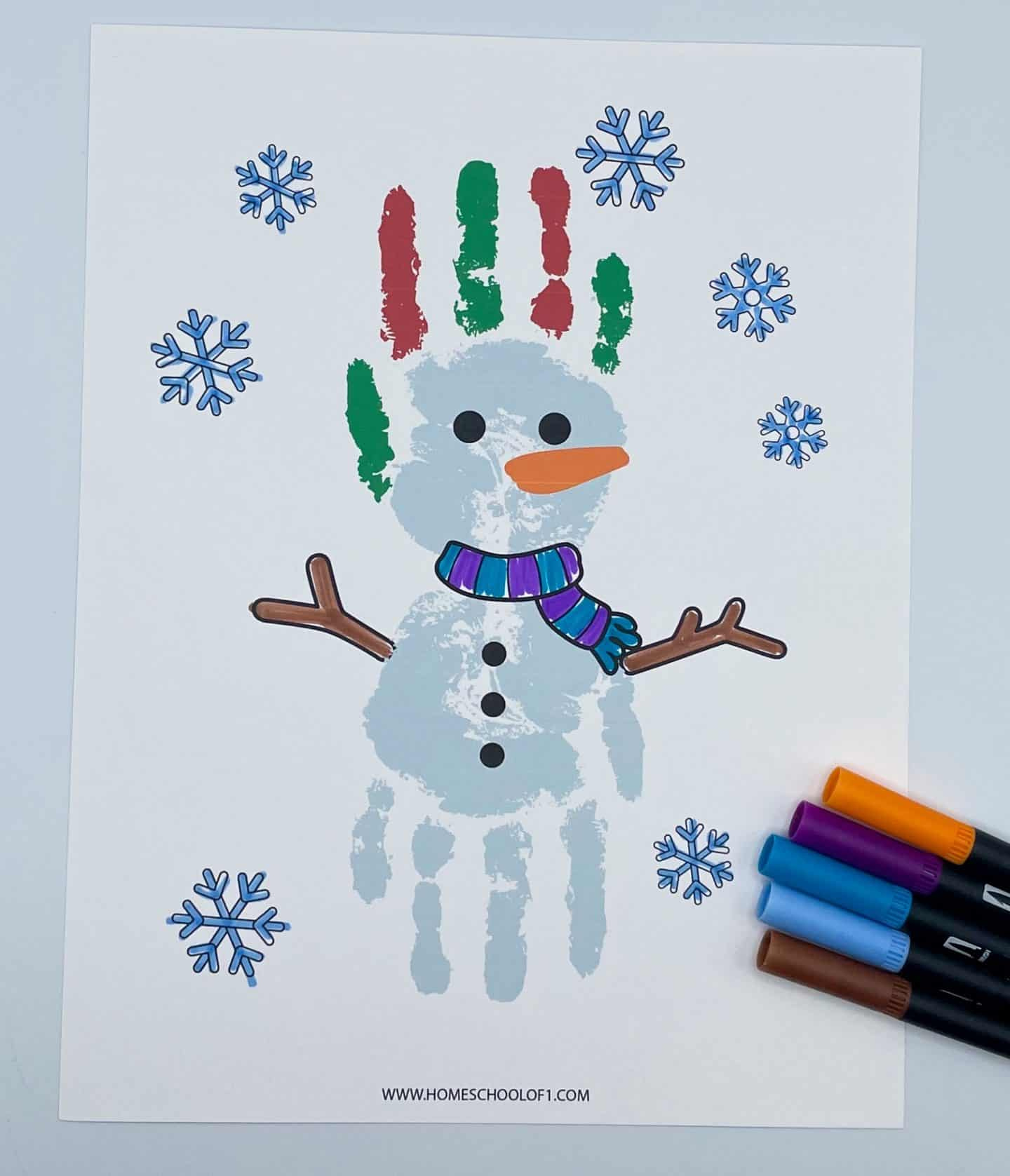 Free Snowman Handprint Template For Preschoolers inside Printable Snowman Hands