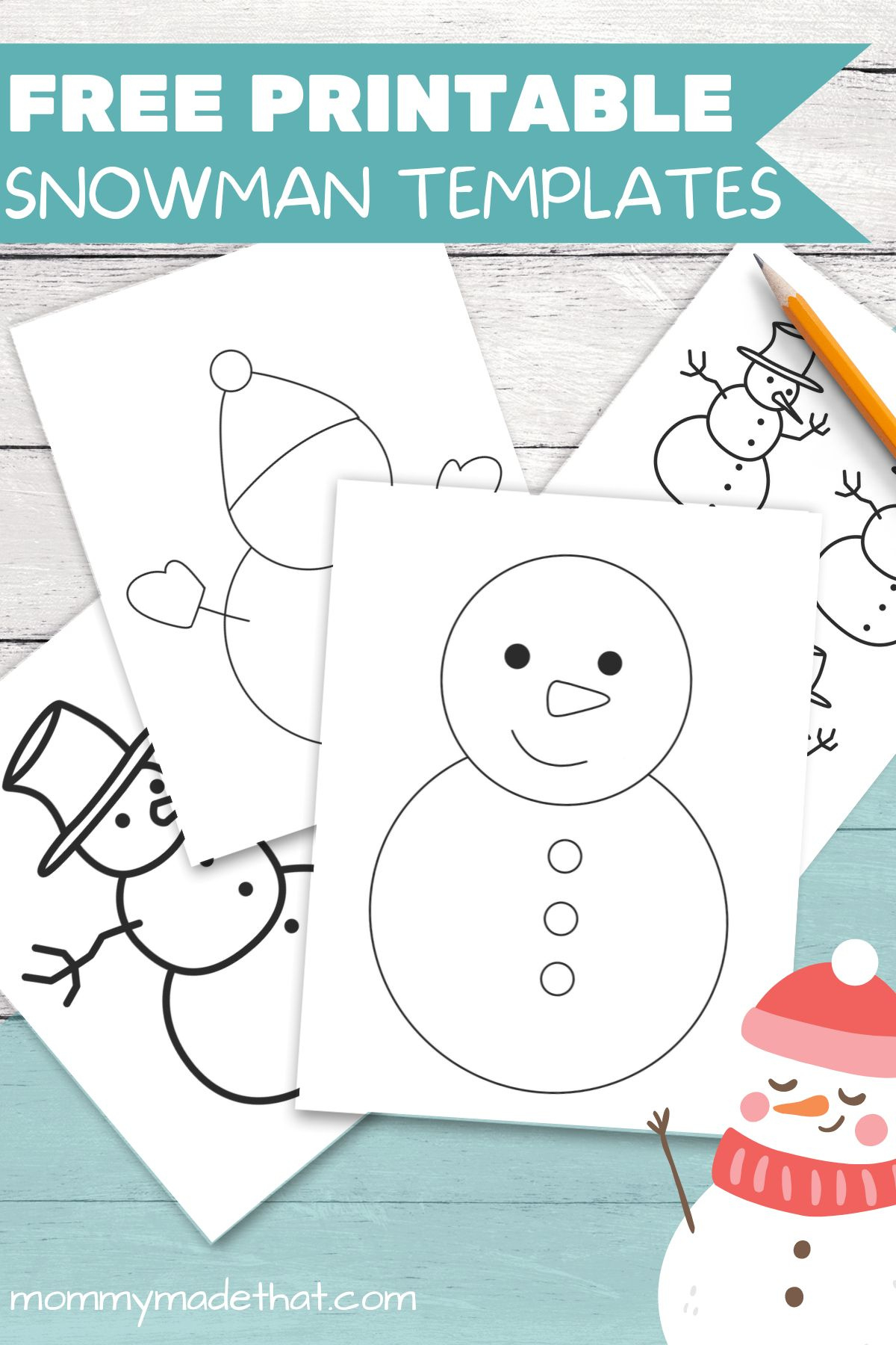Free Snowman Template Printables (Tons To Choose From!) with Printable Snowman Craft with Free Template