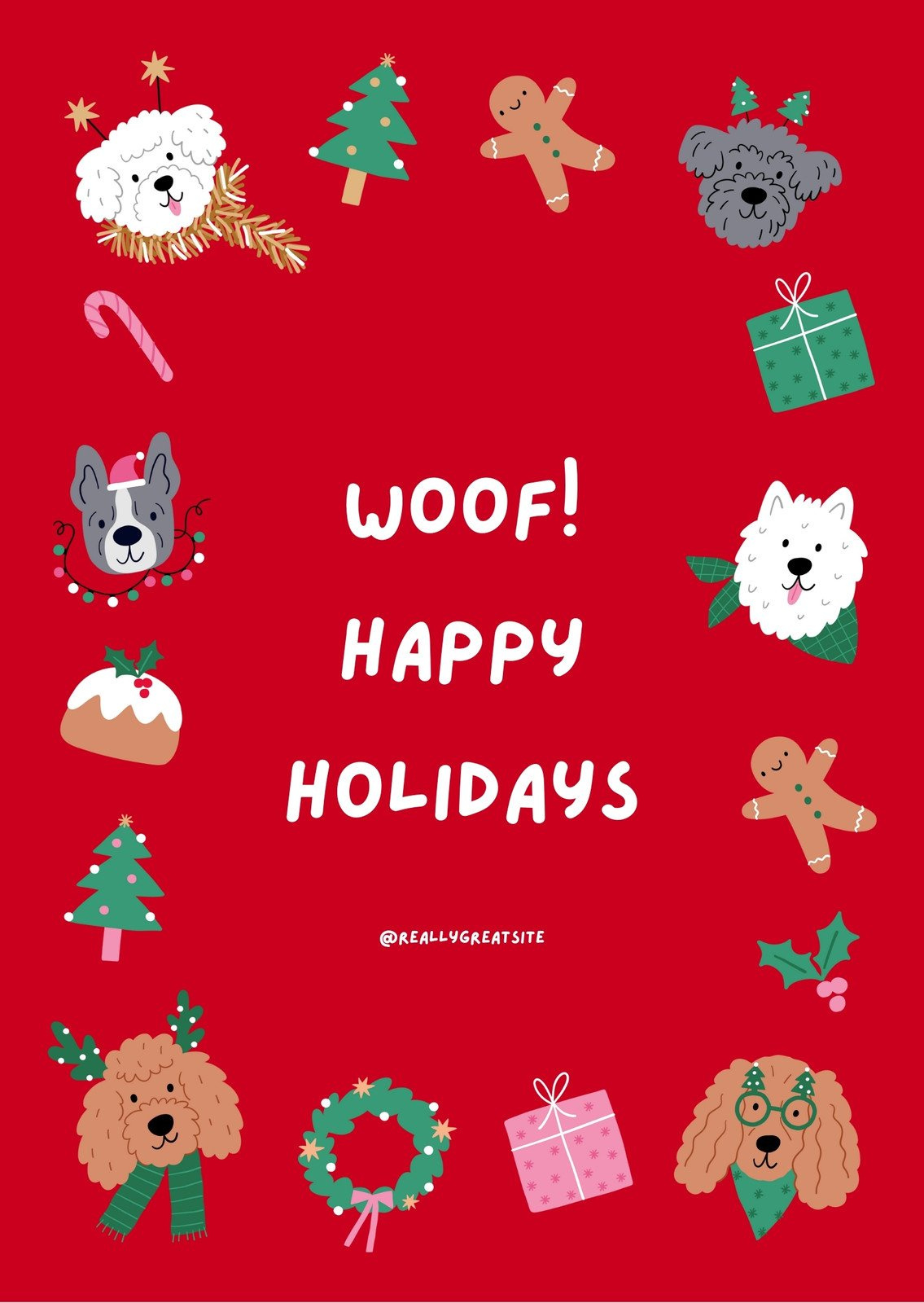 Free To Edit And Print Dog Christmas Card Templates | Canva inside Christmas Card For Dogs Printable