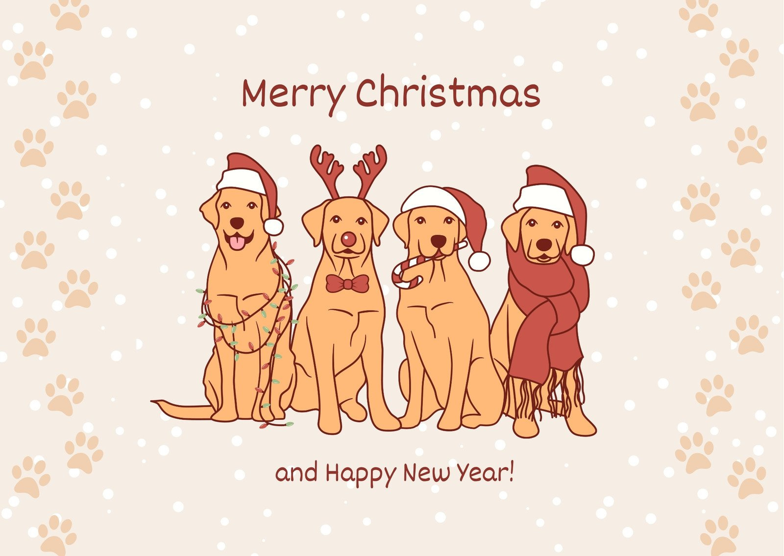 Free To Edit And Print Dog Christmas Card Templates | Canva within Christmas Card For Dogs Printable