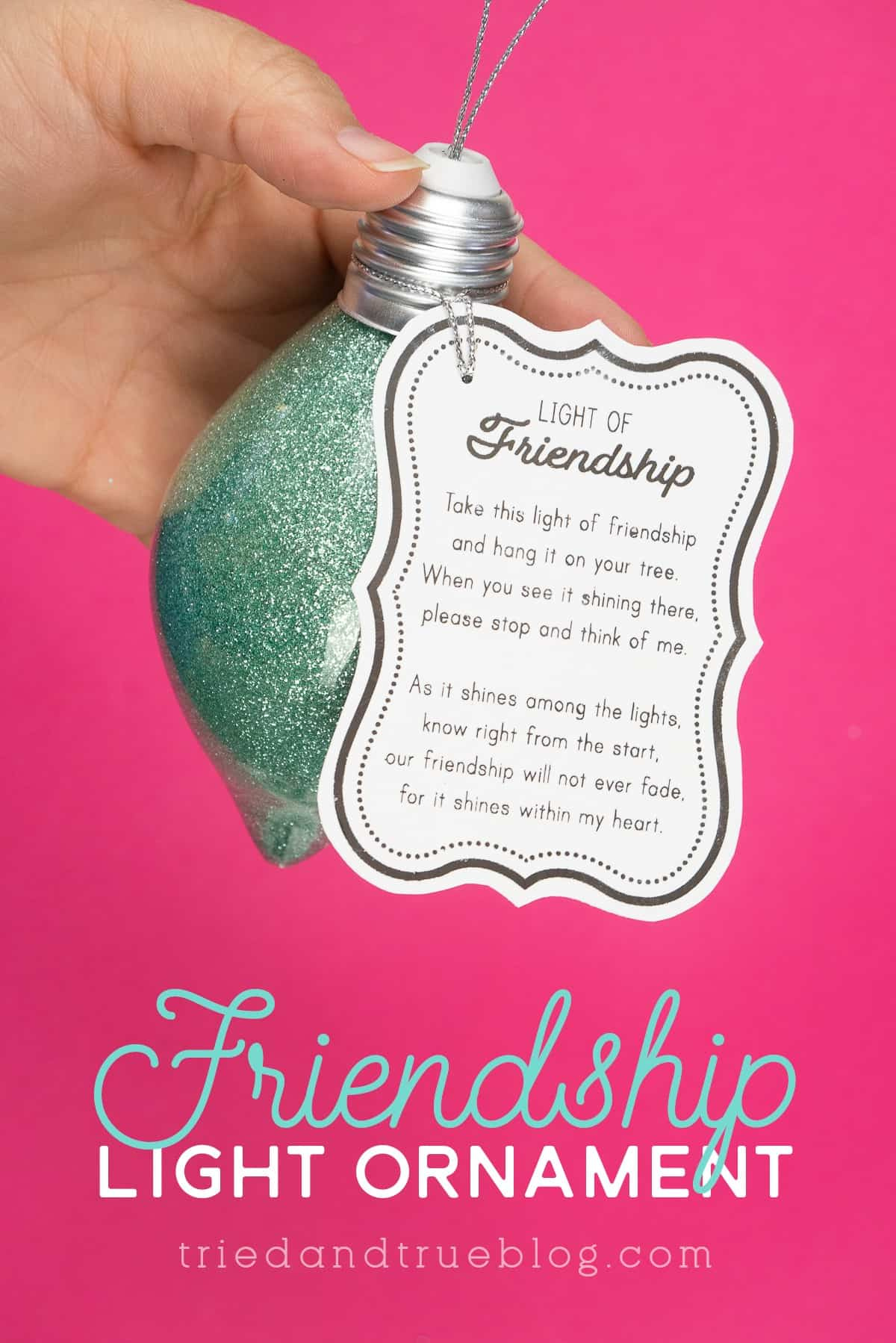 Friendship Light Ornament Free Printable Tags - Tried & True Creative within Ornament Tags Printable