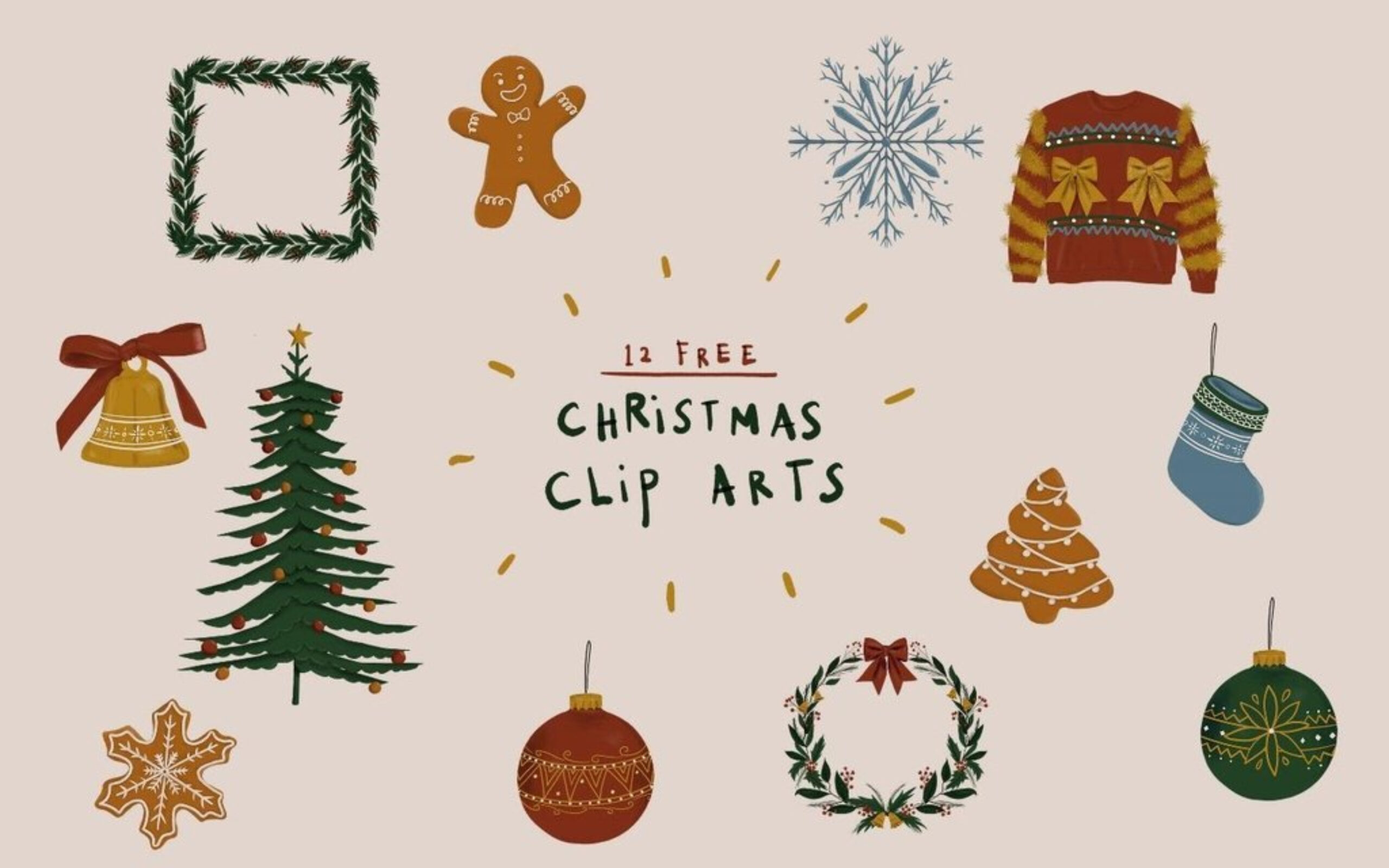 From Ornaments To Snowflakes: Free Christmas Clip Art intended for Simple Christmas Clipart Free Printable