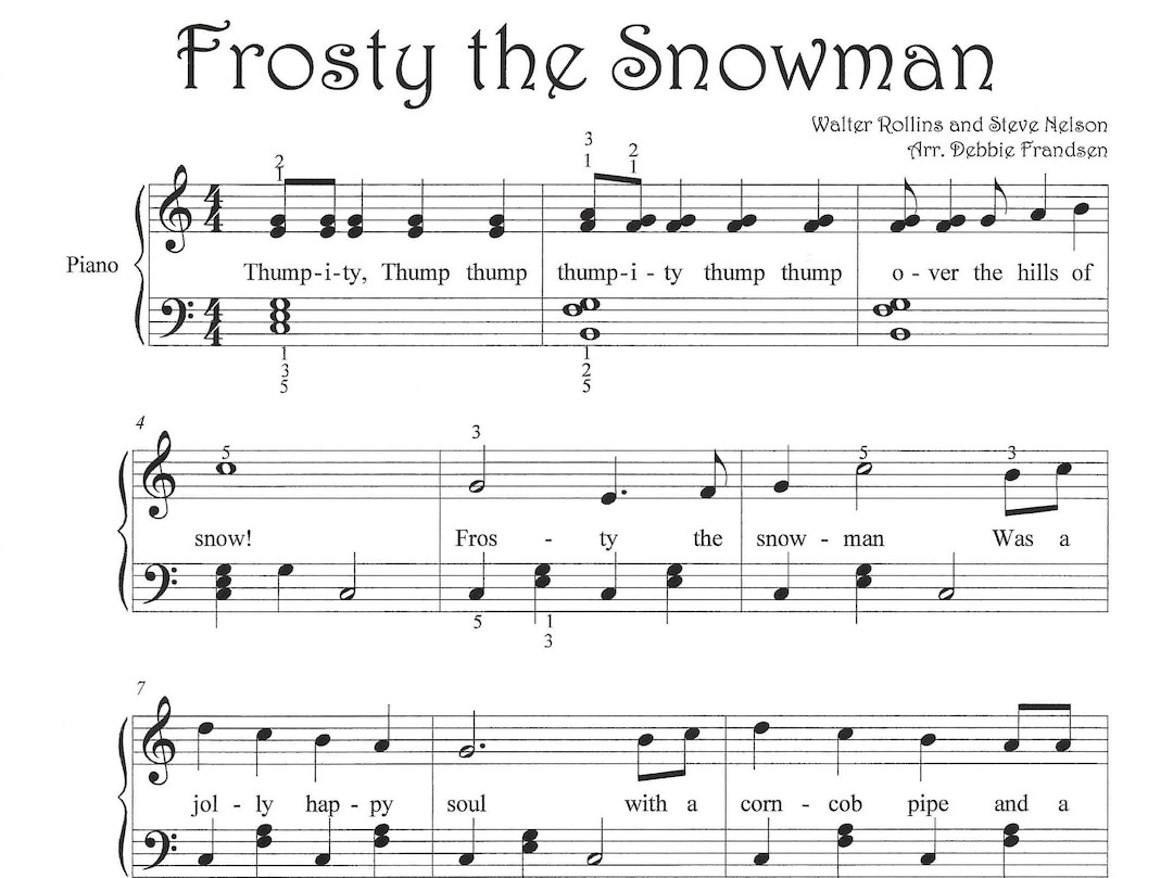 Frosty The Snowman Piano Sheet Music, Fun, Easy, Let'S Play Music for Vintage Christmas Sheet Music Printable Frosty The Snowman