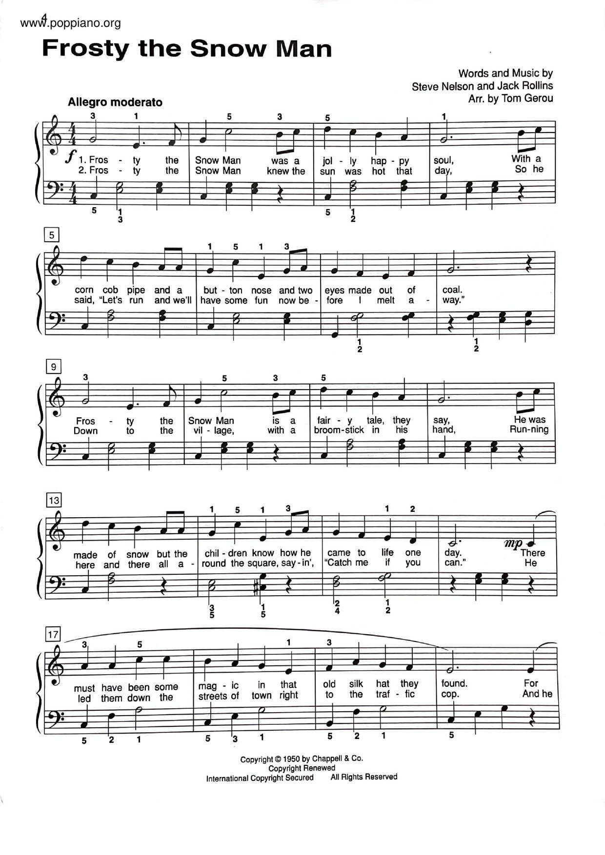 Frosty The Snowman Sheet Music For Euphonium, Tuba, Flute inside Vintage Christmas Sheet Music Printable Frosty The Snowman