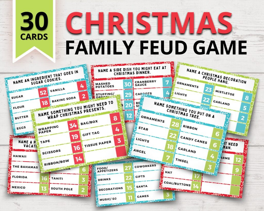 Fun Christmas Family Feud Questions To Play During The Holidays! throughout Christmas Family Feud Questions And Answers Printable Free