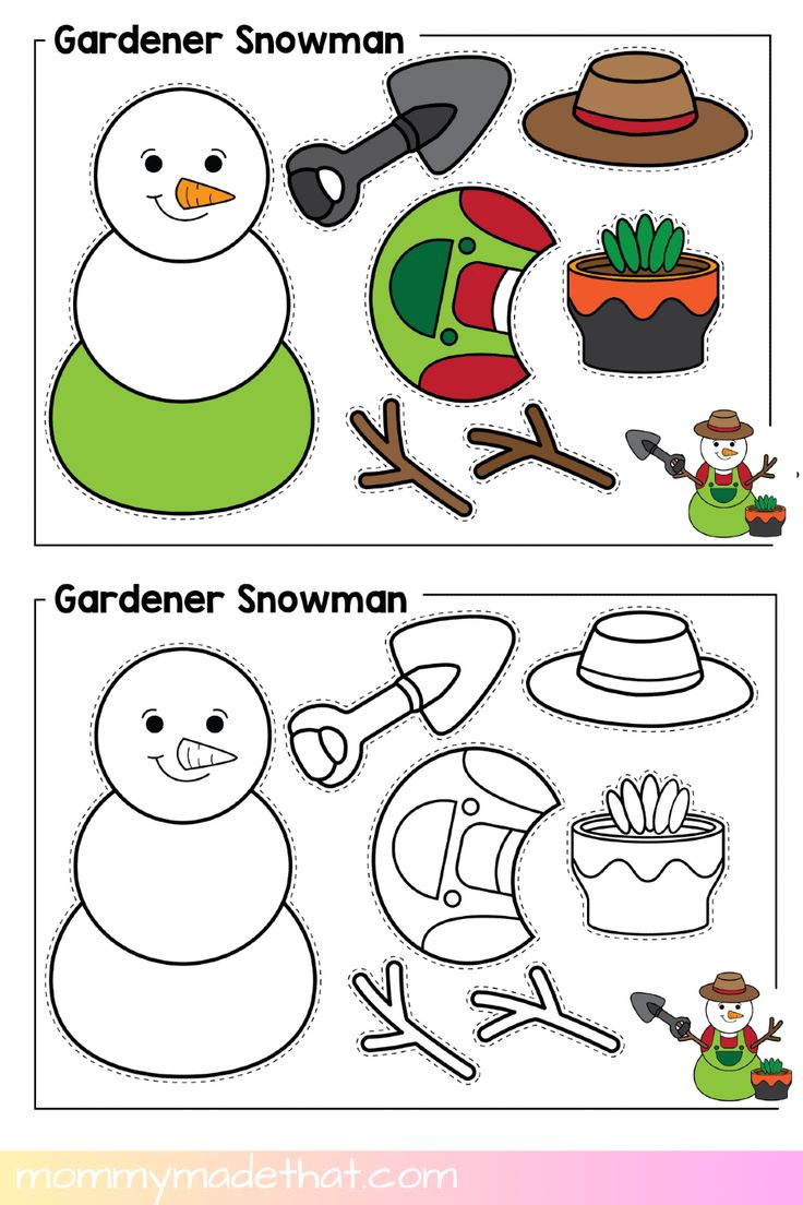 Fun Cut And Paste Snowman Craft For Kids - Christmas Printables with Disguise A Snowman Printable
