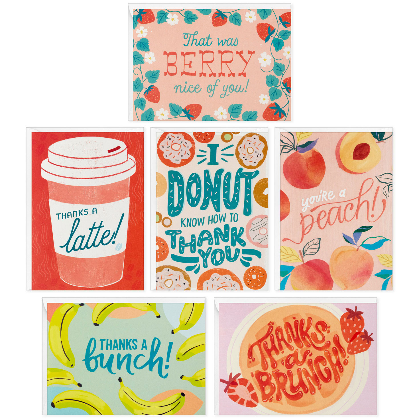 Fun Foods Thank-You Note Cards, Pack Of 36 - Note Cards in Free Thank You Cards Hallmark Printable