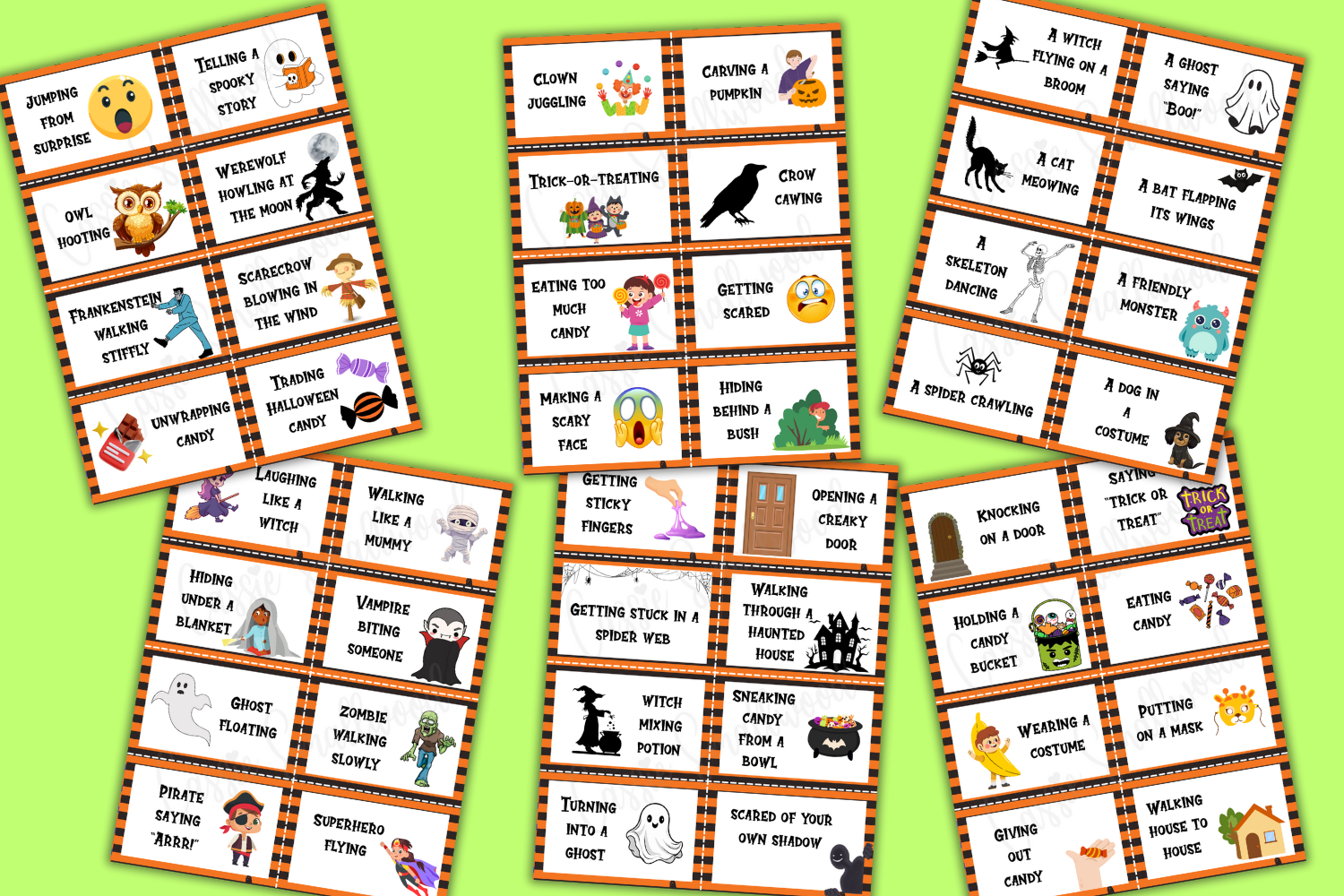 Fun Halloween Charades (Free Printable) - Cassie Smallwood within Free Printable Werewolf Game Cards