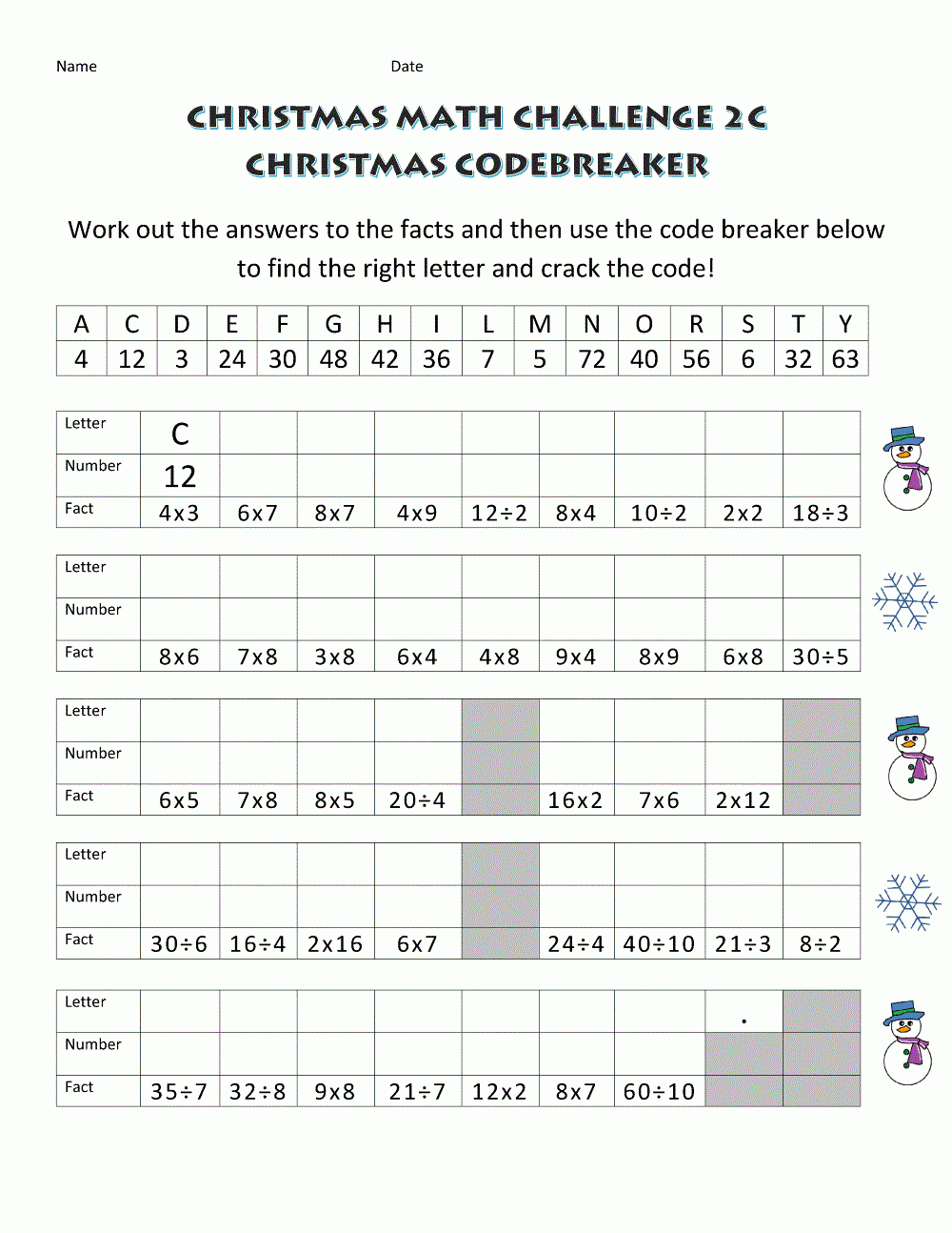 Fun Math Worksheets For Middle School Free regarding Fun Christmas Worksheets For Middle School