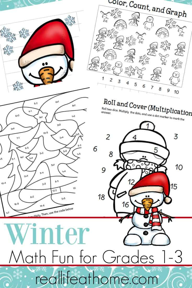 Fun Printable Packet Of Winter Math Worksheets For 1St - 3Rd Grade regarding Snowman Math Worksheets Free Printable