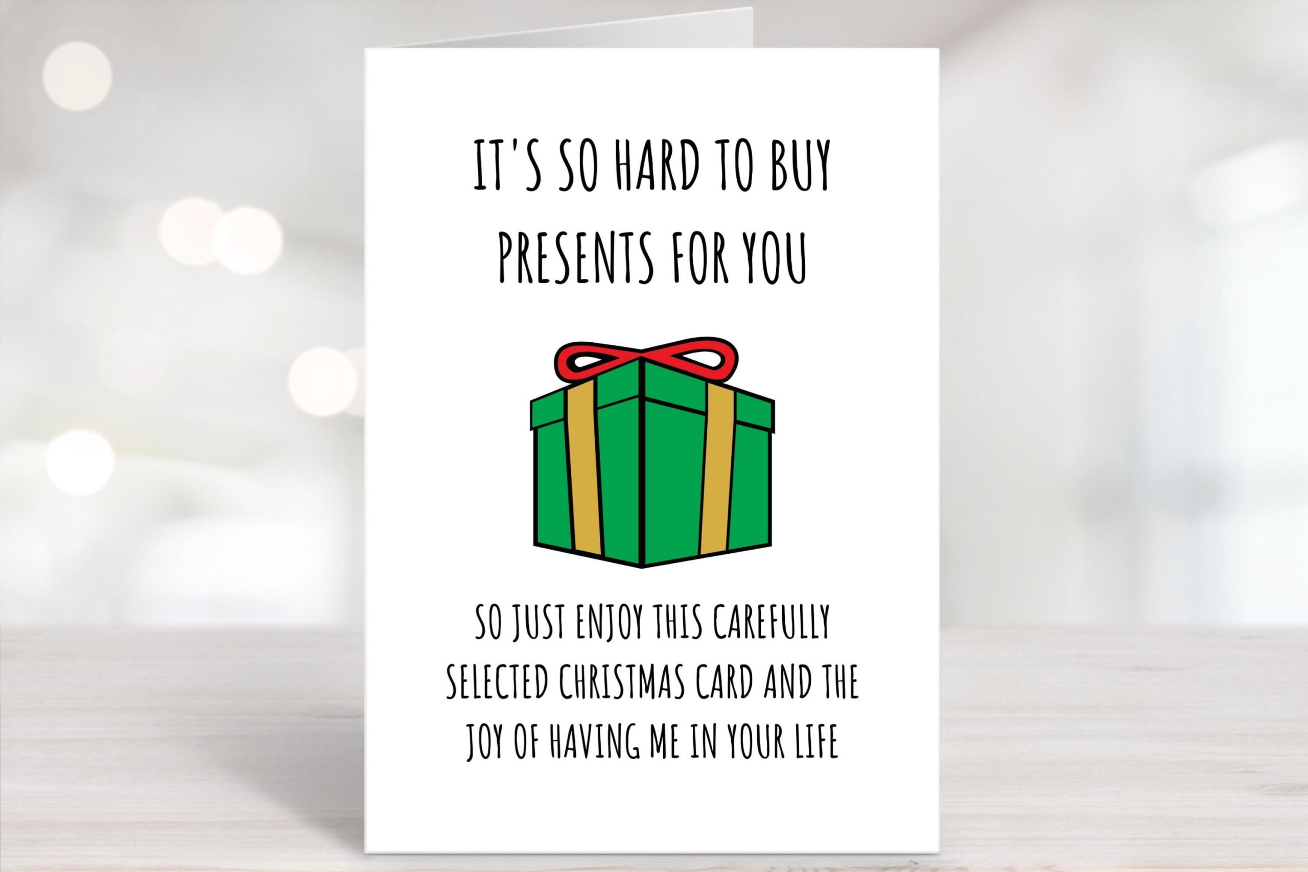 Funny Christmas Card, Hard To Buy Presents, Wife, Girlfriend inside Funny Printable Christmas Card