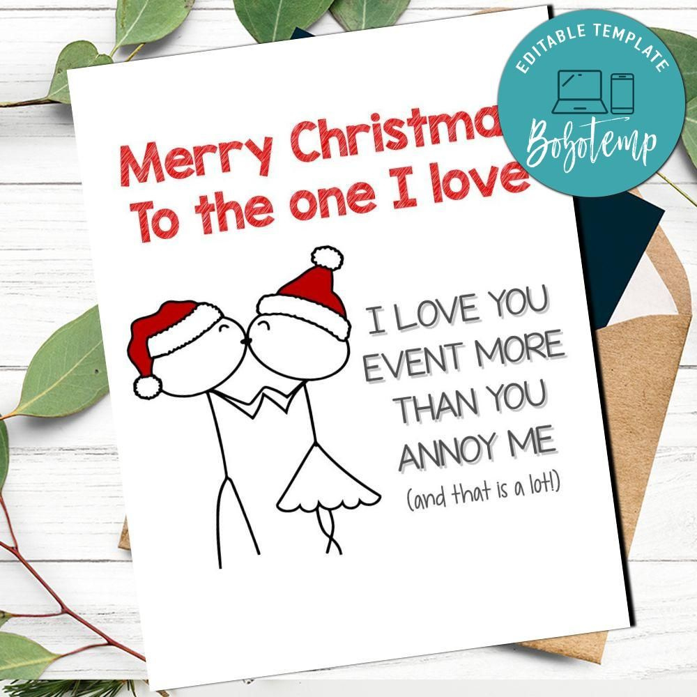 Funny Christmas Card Template For Boyfriend Girlfriend Printable inside Christmas Card For Boyfriend Printable