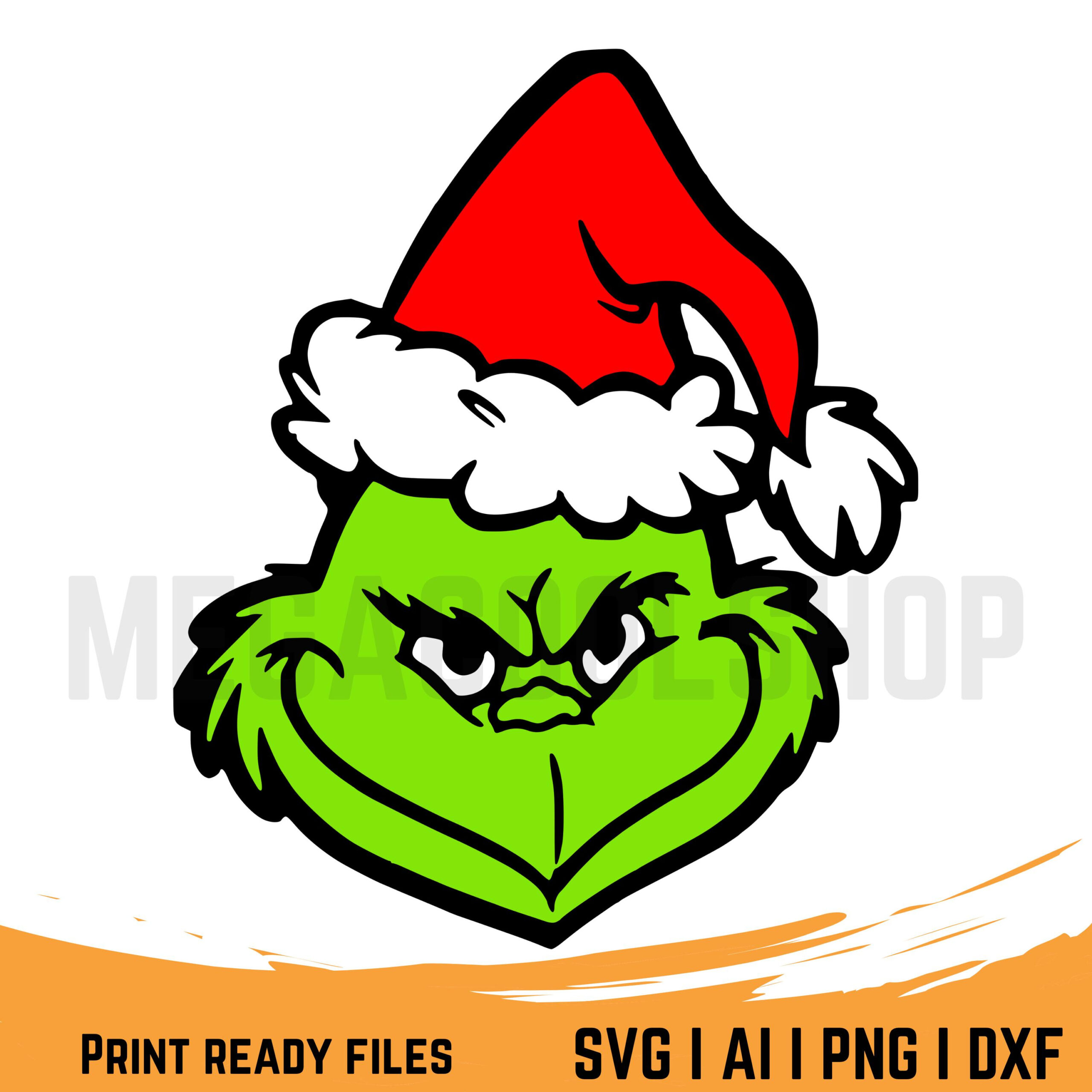 Funny Grinch Face Svg Png Dxf Pdf - Christmas Clip Art For Cricut throughout Grinch Face Printable Free