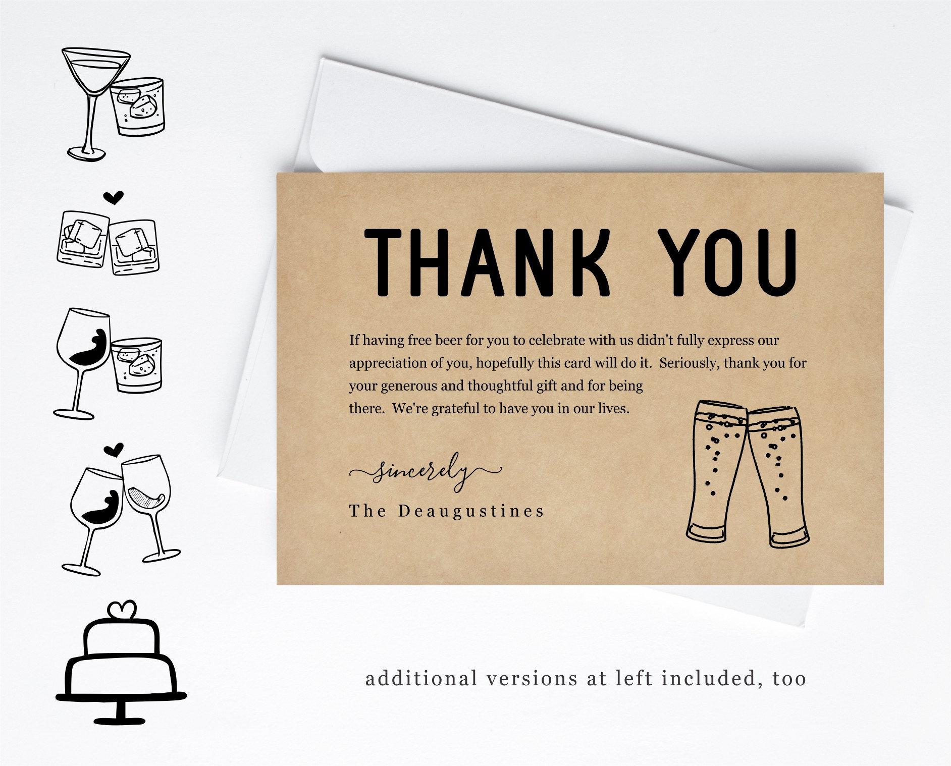 Funny Thank You Card Template, Printable Editable Personalized pertaining to Funny Thank You Cards Printable