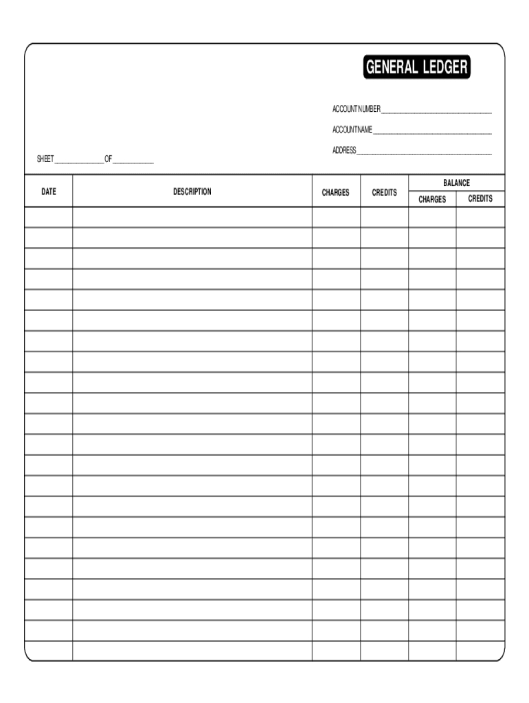 General Ledger Form - Fill Online, Printable, Fillable, Blank pertaining to Free Printable Ledger Sheets