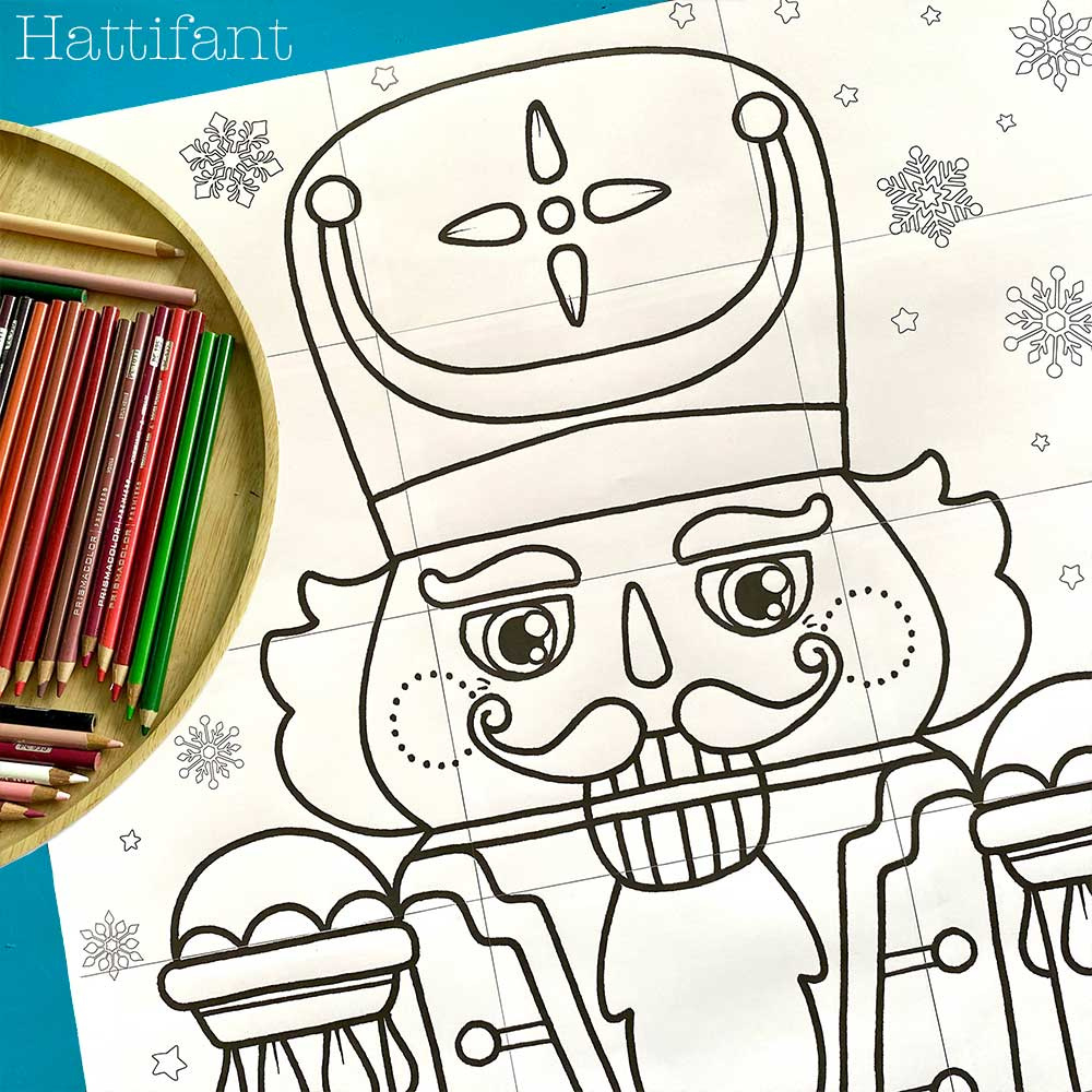 Giant Poster | Nutcracker To Color - Hattifant in Nutcracker Stencil Printable