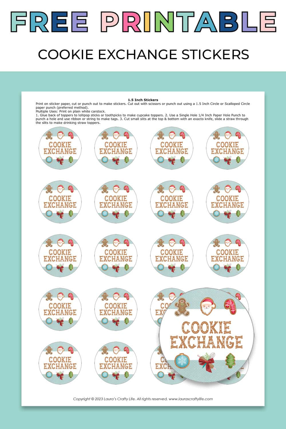 Gingerbread Cookie Exchange Printables throughout Cookie Exchange Labels Printable