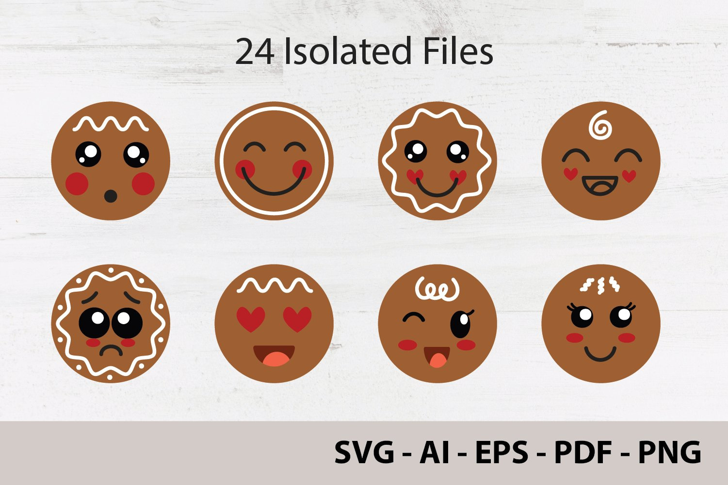 Gingerbread Face Svg Bundle |Gingerbread Emoticons (1713167) in Gingerbread Face Stencil Printable