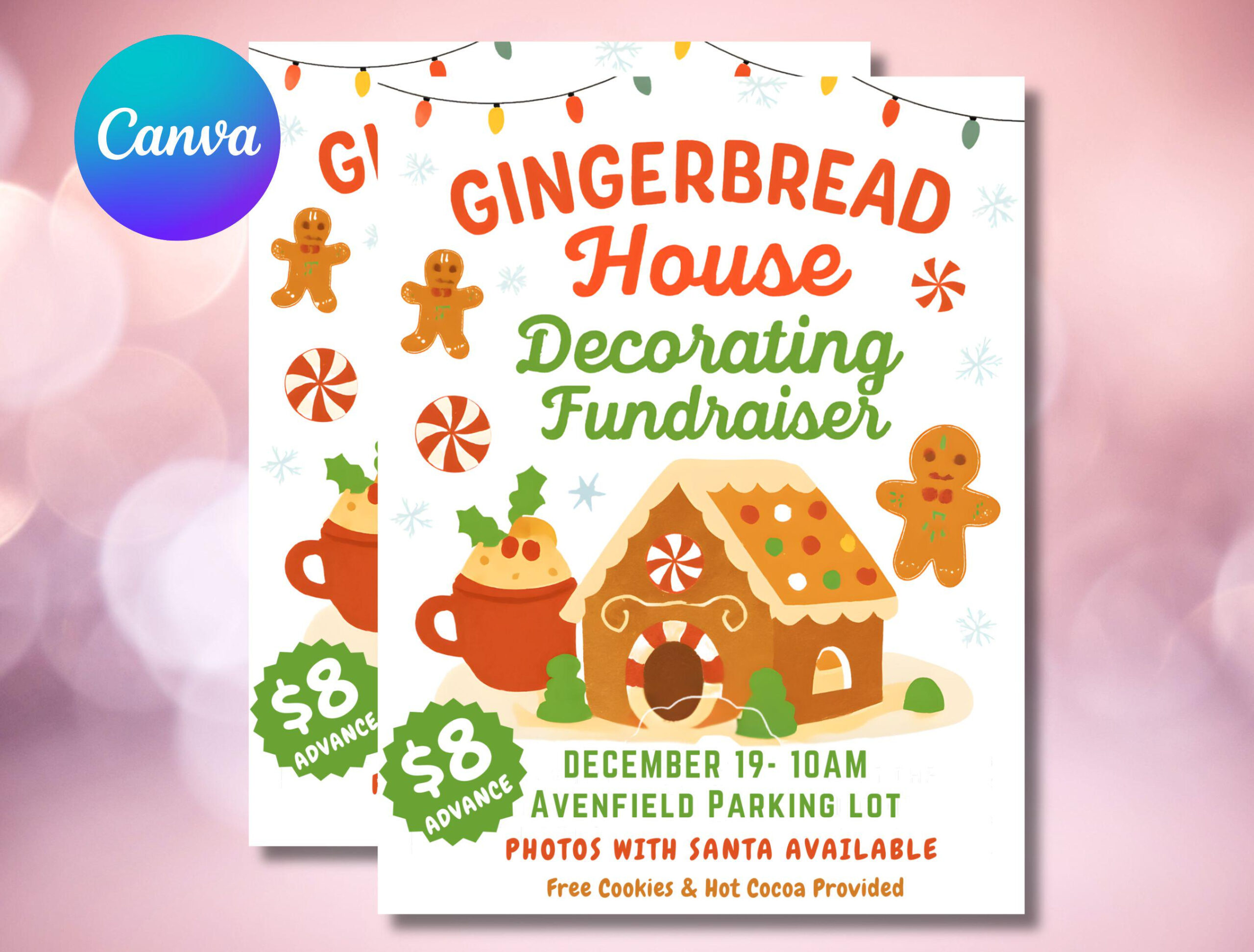 Gingerbread House Decorating Fundraiser Flyer: Church Pta Pto throughout Gingerbread House Contest Flyer Template