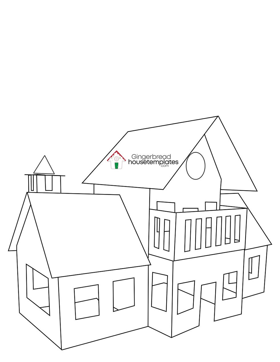 Gingerbread House Templates | Gingerbreadhousetemplates with Two Story Gingerbread House Template