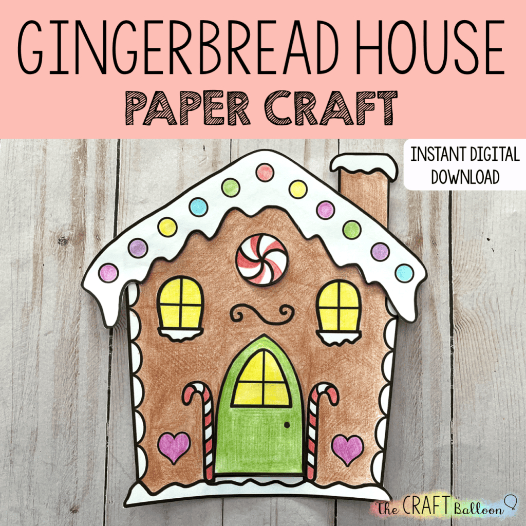 Gingerbread House - The Craft Balloon throughout Gingerbread House Paper Template