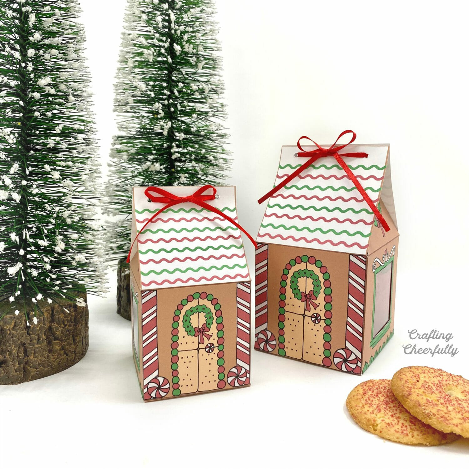 Gingerbread House Treat Boxes - Crafting Cheerfully intended for Gingerbread Treat Box Printable