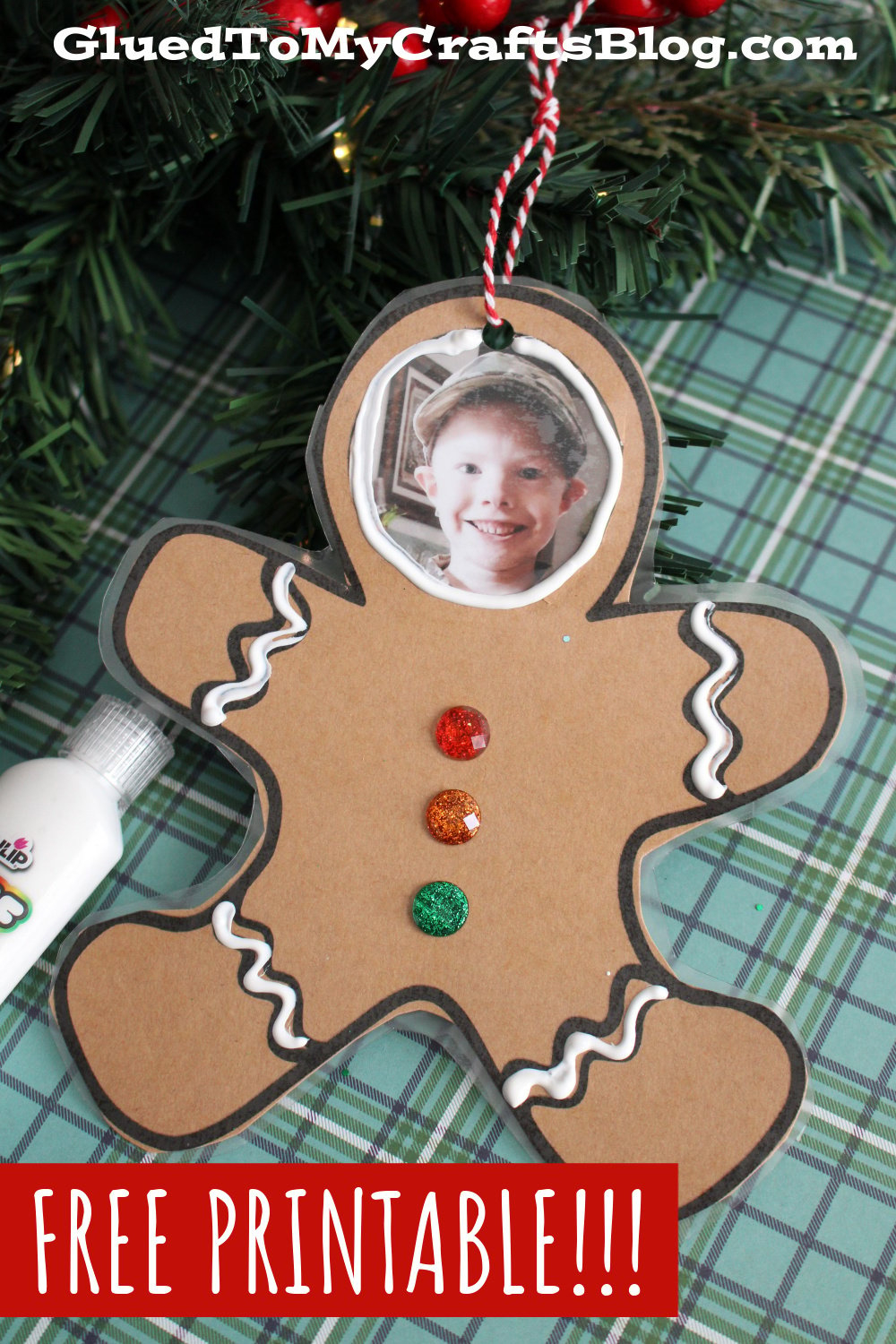 Gingerbread Man Photo Ornament Craft intended for Gingerbread Ornament Printable