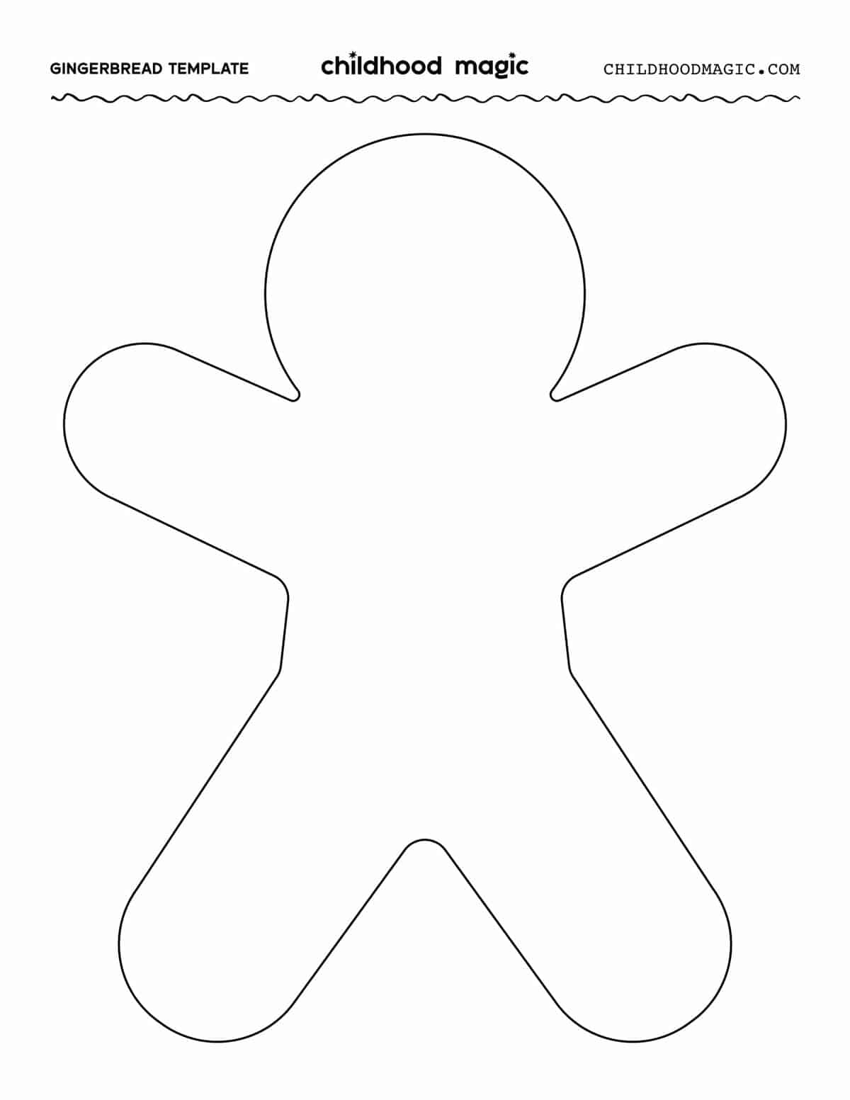 Gingerbread Man Template - Free Printable - Childhood Magic regarding Gingerbread Man Printable