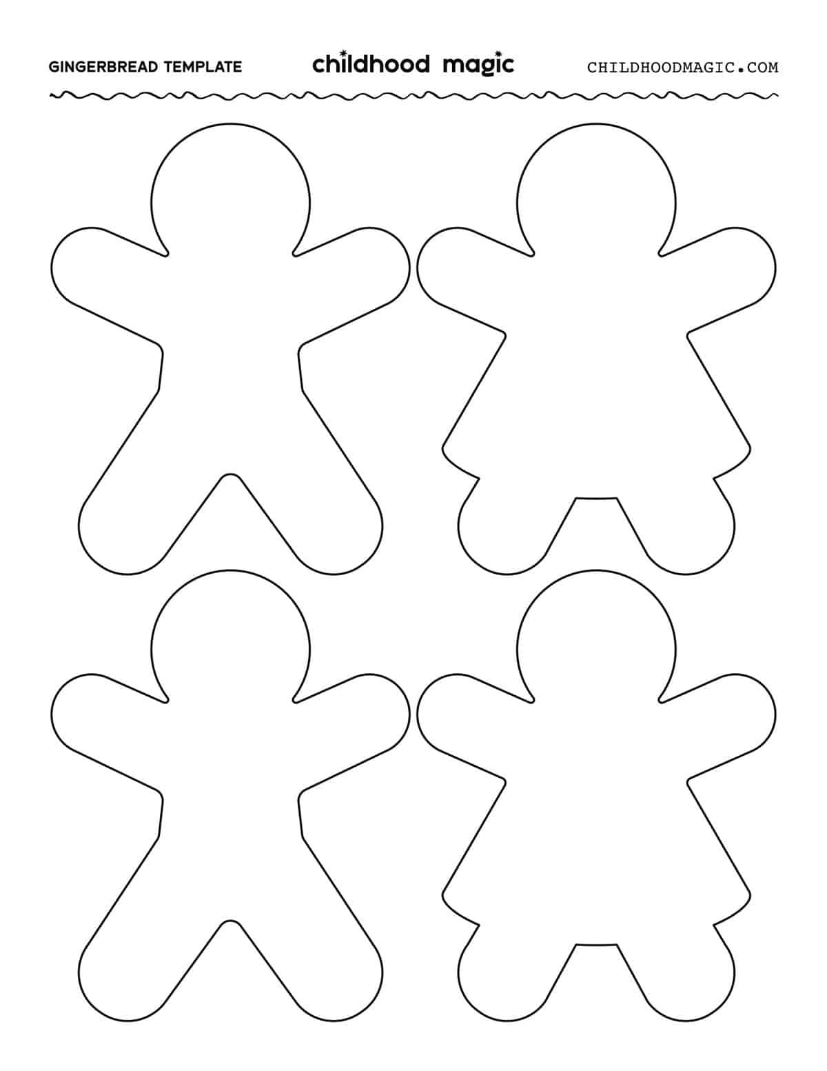 Gingerbread Man Template - Free Printable - Childhood Magic within Gingerbread Man Cutout Printable