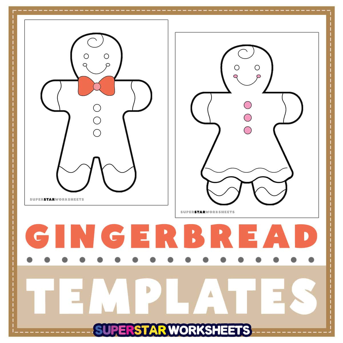 Gingerbread Man Template (Free Printables) - Superstar Worksheets inside Gingerbread Cookie Template Printable
