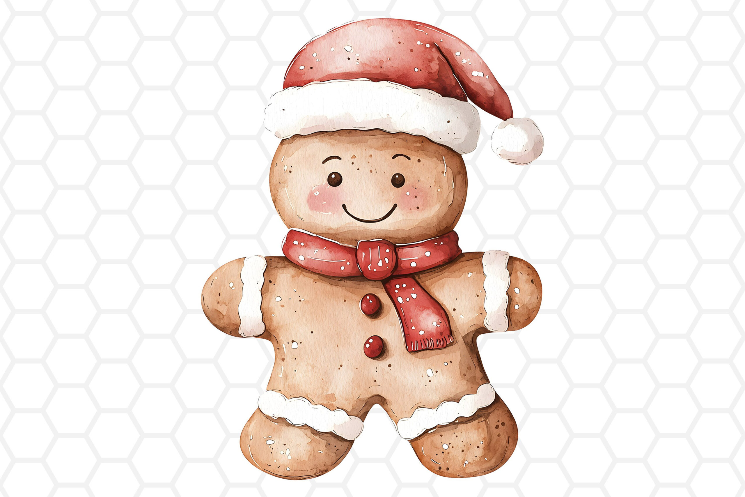 Gingerbread Man With A Santa Hat | Christmas Clipart regarding Printable Gingerbread Man with Santa Hat