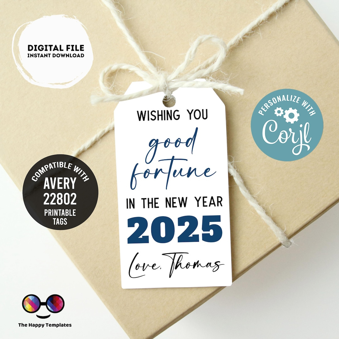 Good Fortune New Year&amp;#039;S Thank You Tag | New Year&amp;#039;S Eve Editable with Wishing You Good Fortune in the New Year Printable