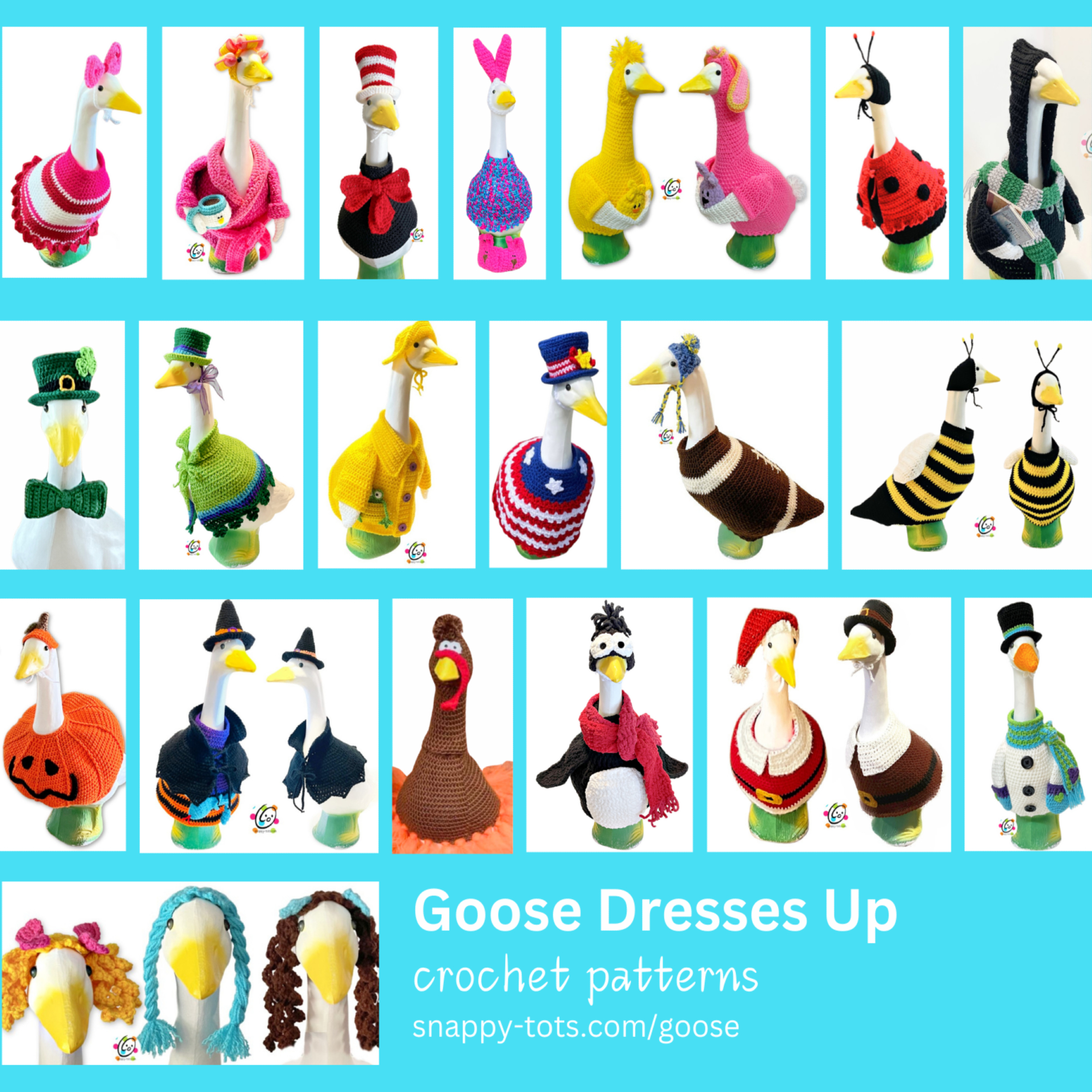 Goose Dresses Up - Snappy Tots with Free Printable Goose Clothes Patterns