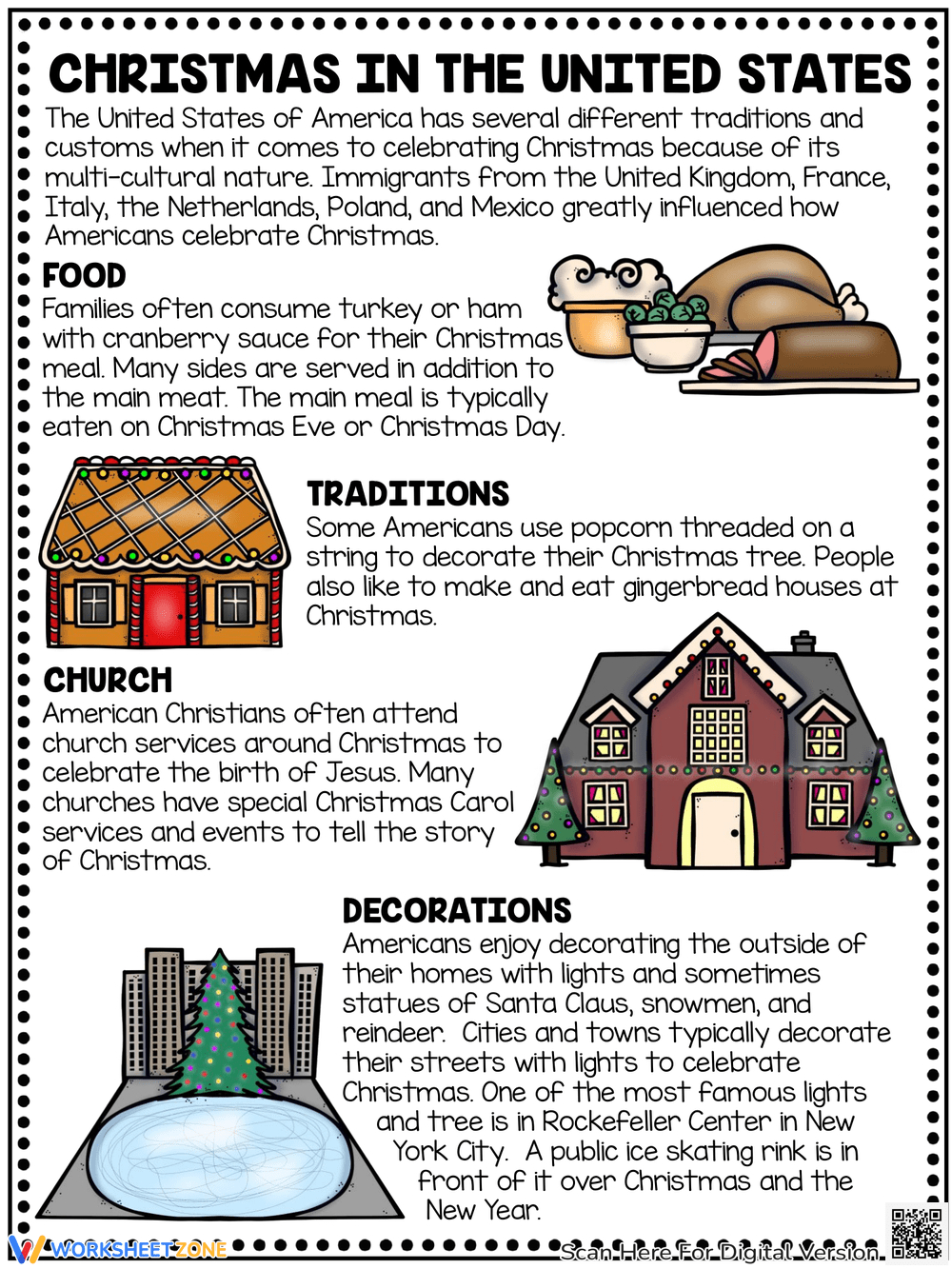 Grade 6 Christmas Comprehension Worksheets Worksheets &amp;amp; Printable for Christmas in the Usa Worksheet
