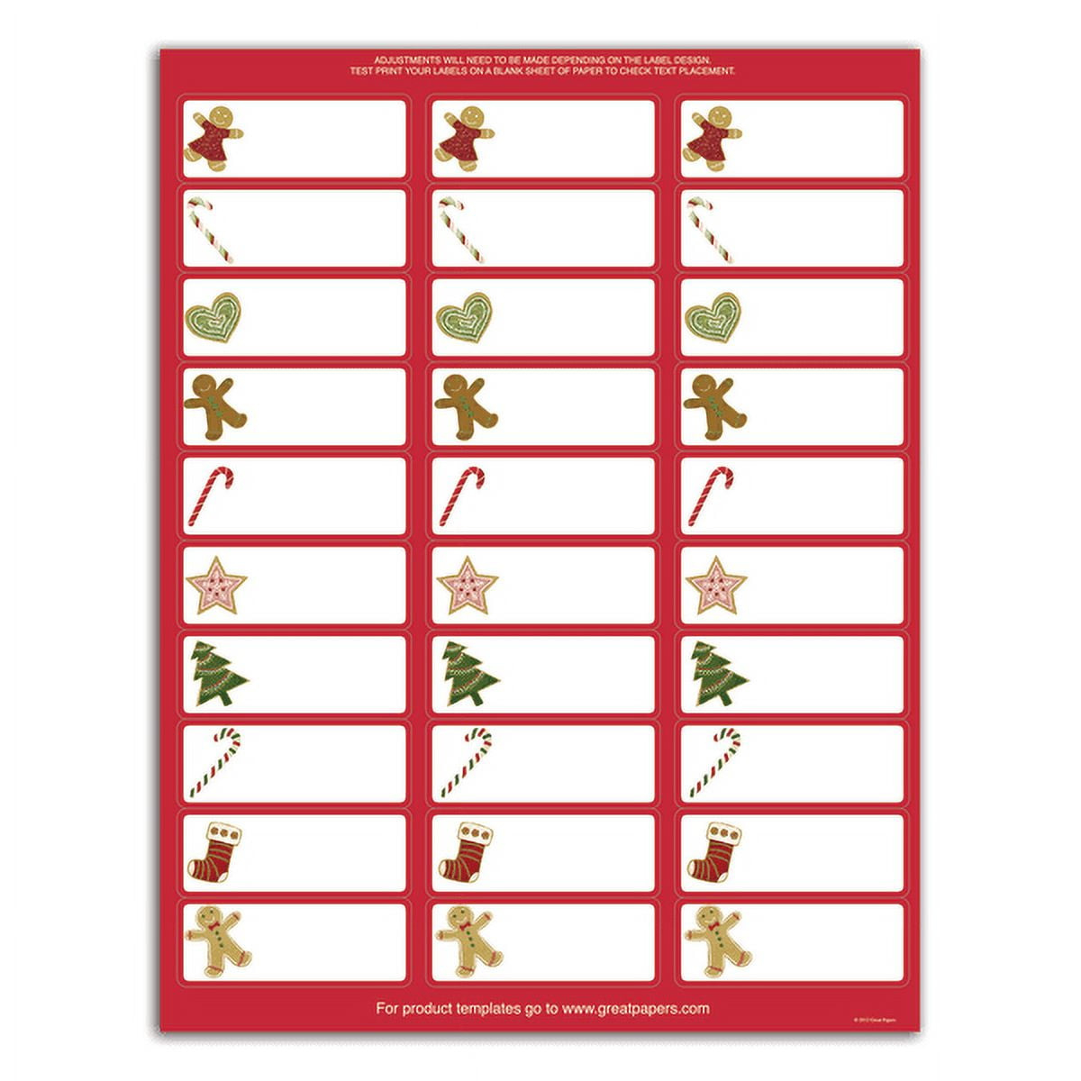 Great Papers! Labels For Holiday Mail In Commercial Settings within Avery Printable Christmas Labels