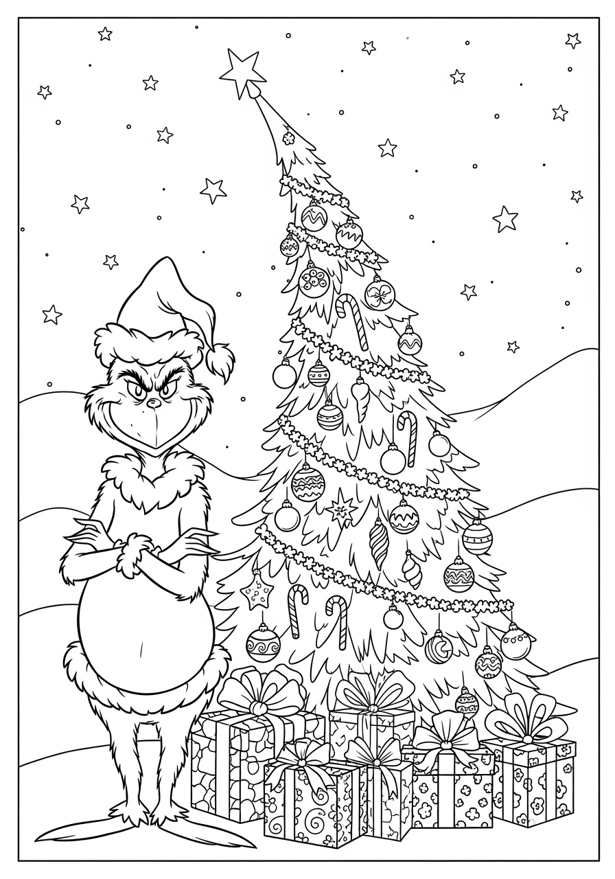 Grinch Christmas Coloring Page - Printable & Fun within Christmas Coloring Pages Printable