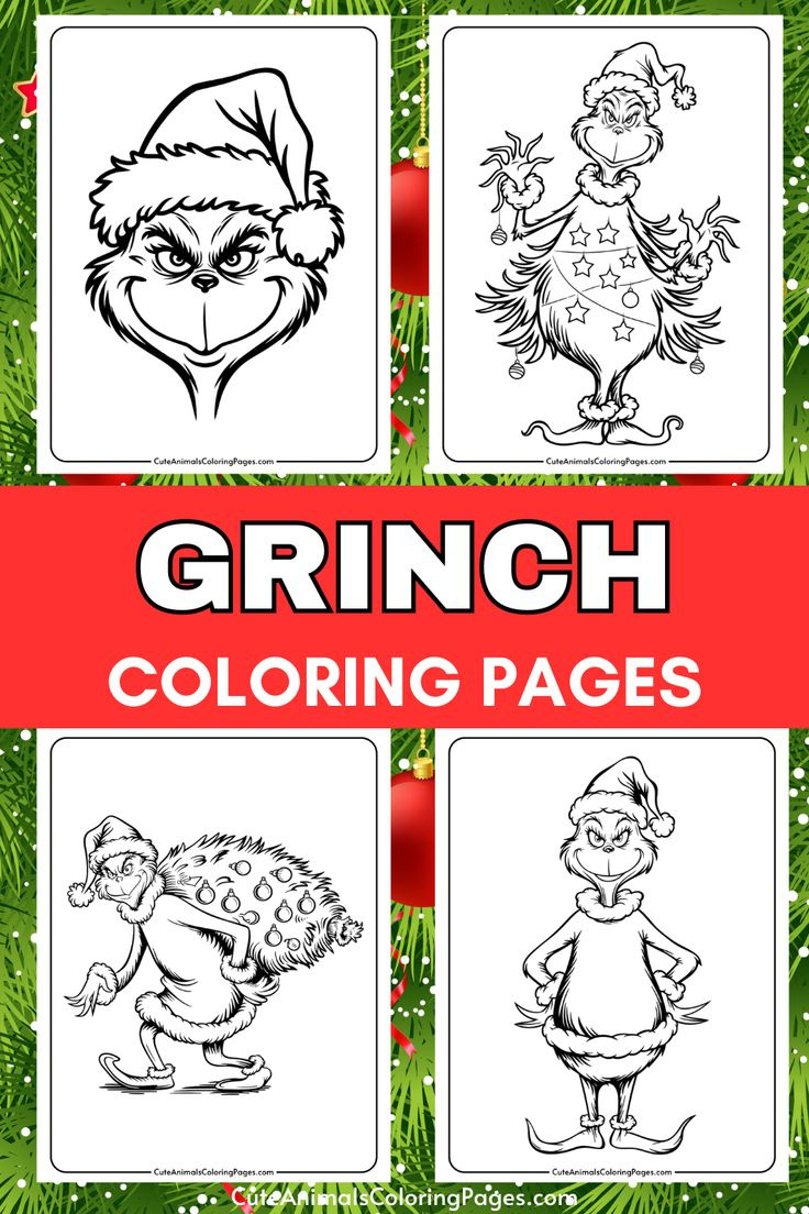 Grinch Coloring Pages (10 Free Printable Pdf Pages) - Cute Animals throughout Cute Grinch Printable