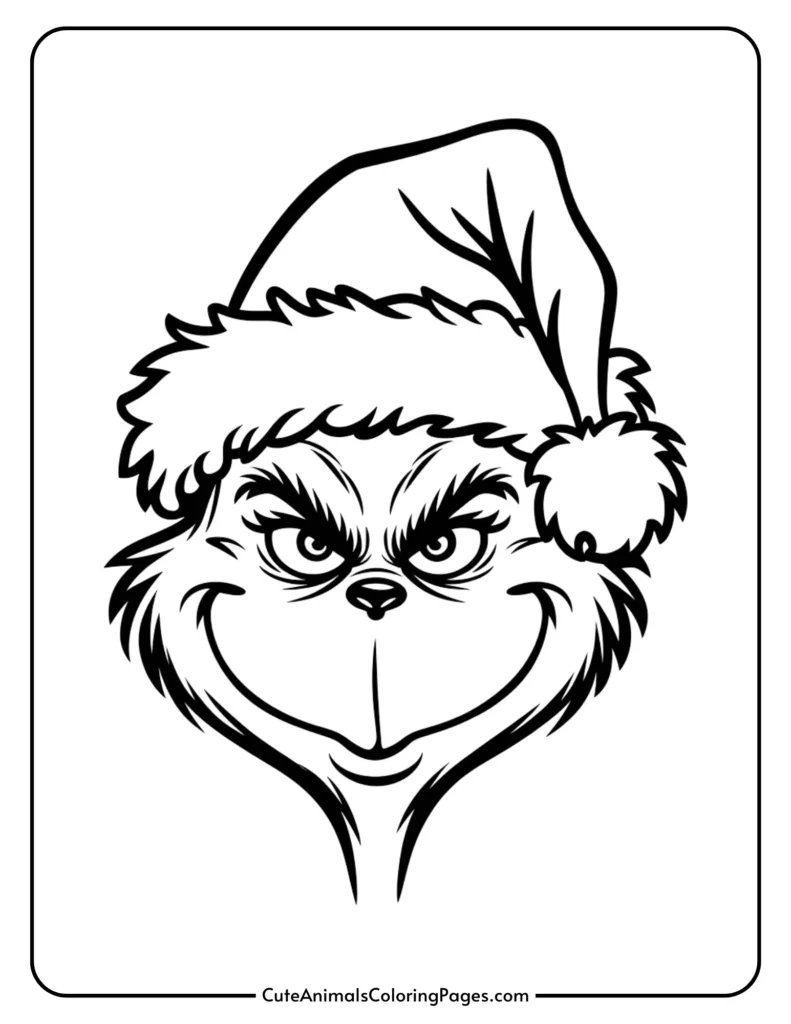 Grinch Coloring Pages (10 Free Printable Pdf Pages) - Cute Animals within Large Printable Grinch Face