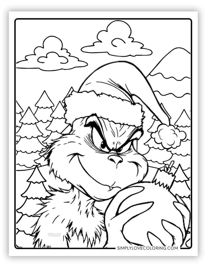 Grinch Coloring Pages (Free Pdf Printables) - Simply Love Coloring with Grinch Coloring Ornament Printable