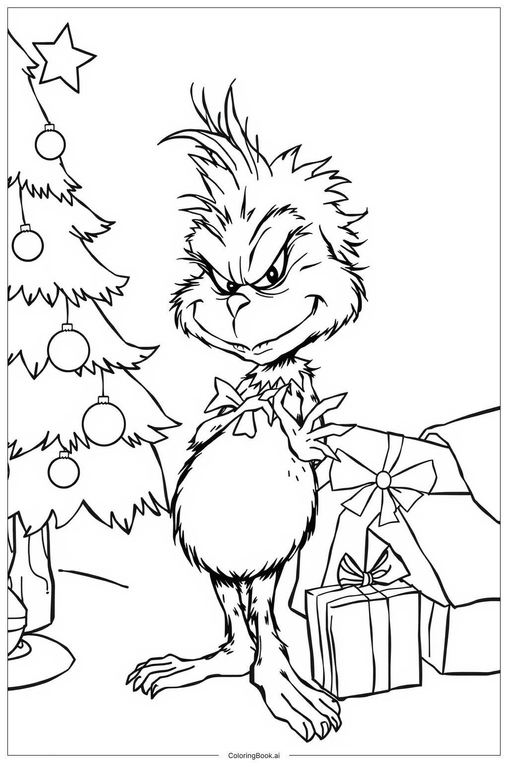 Grinch Decorating A Christmas Tree Coloring Page (Free Pdf&Png with regard to Grinch Christmas Tree Printable