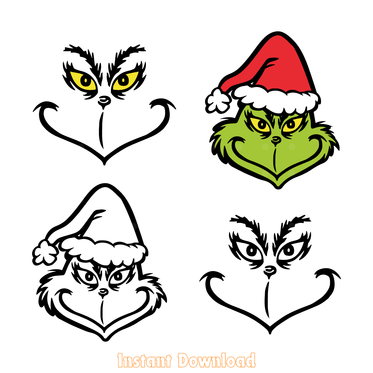 Grinch Face Clipart | Inspire Uplift inside Printable Grinch Face Clipart