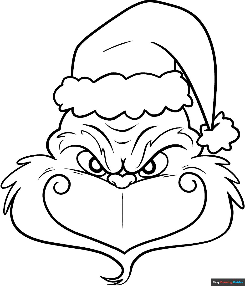 Grinch Face Coloring Page | Easy Drawing Guides inside Grinch Face Coloring Pages Printable
