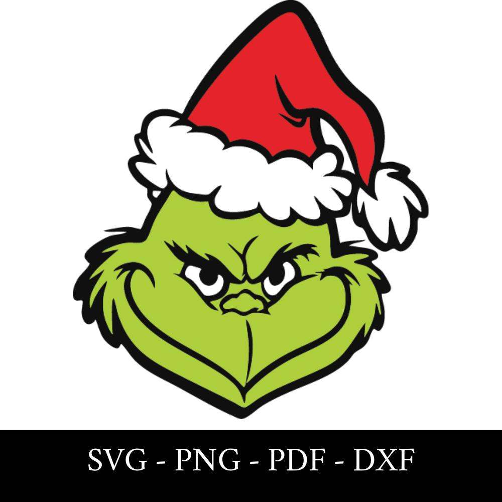 Grinch Face Svg For Cricut – Christmas Clip Art Png Dxf Pdf with regard to Printable Grinch Face Stencil