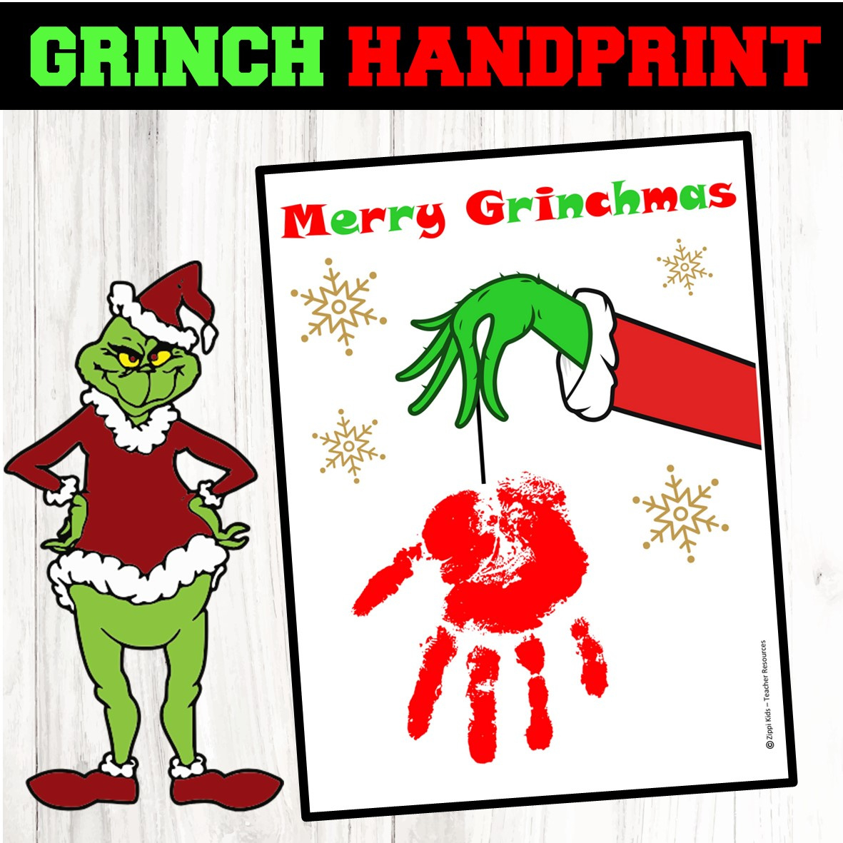 Grinch Handprint Keepsake Template Christmas Craft For Kids intended for Free Printable Grinch Hand Template
