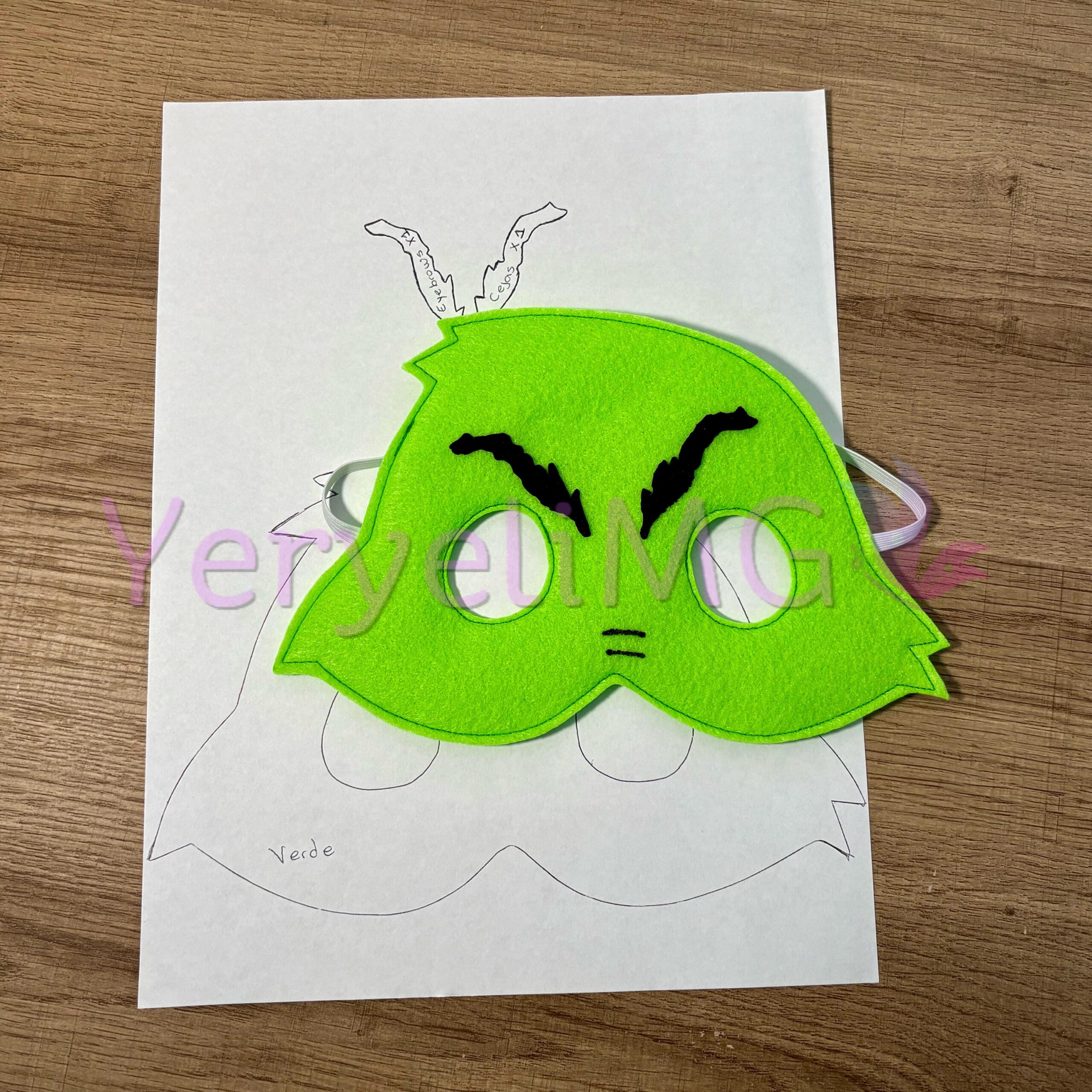 Grinch Mask Template - Etsy.de for Grinch Face Mask Printable