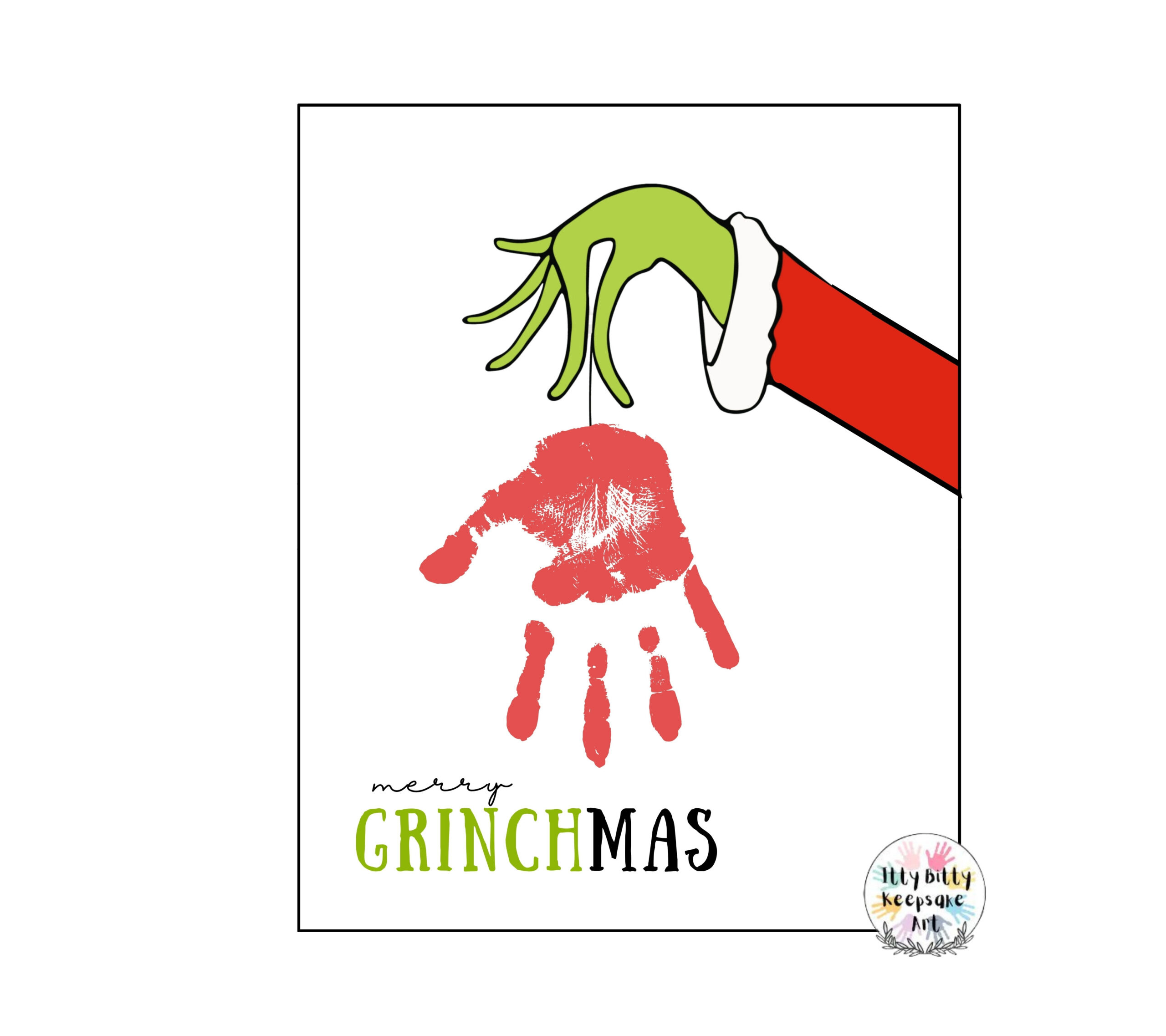 Grinchmas Handprint Craft Art Printable Template / Merry Christmas intended for Grinch Hand Printable