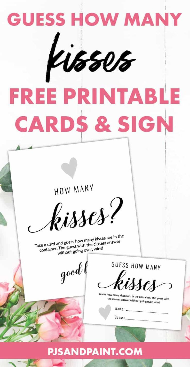 Guess How Many Kisses in Guess How Many Kisses Free Printable