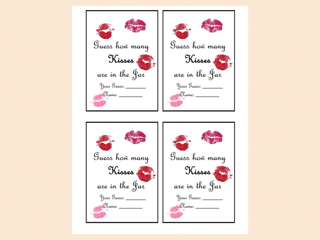 Guess How Many Kisses There Are In A Jar - Magical Printable pertaining to Guess How Many Kisses Free Printable