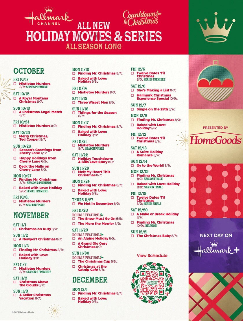 Hallmark Channel Premiere Movies &amp;amp; Series - Countdown To Christmas for Printable Hallmark Christmas Movie Schedule